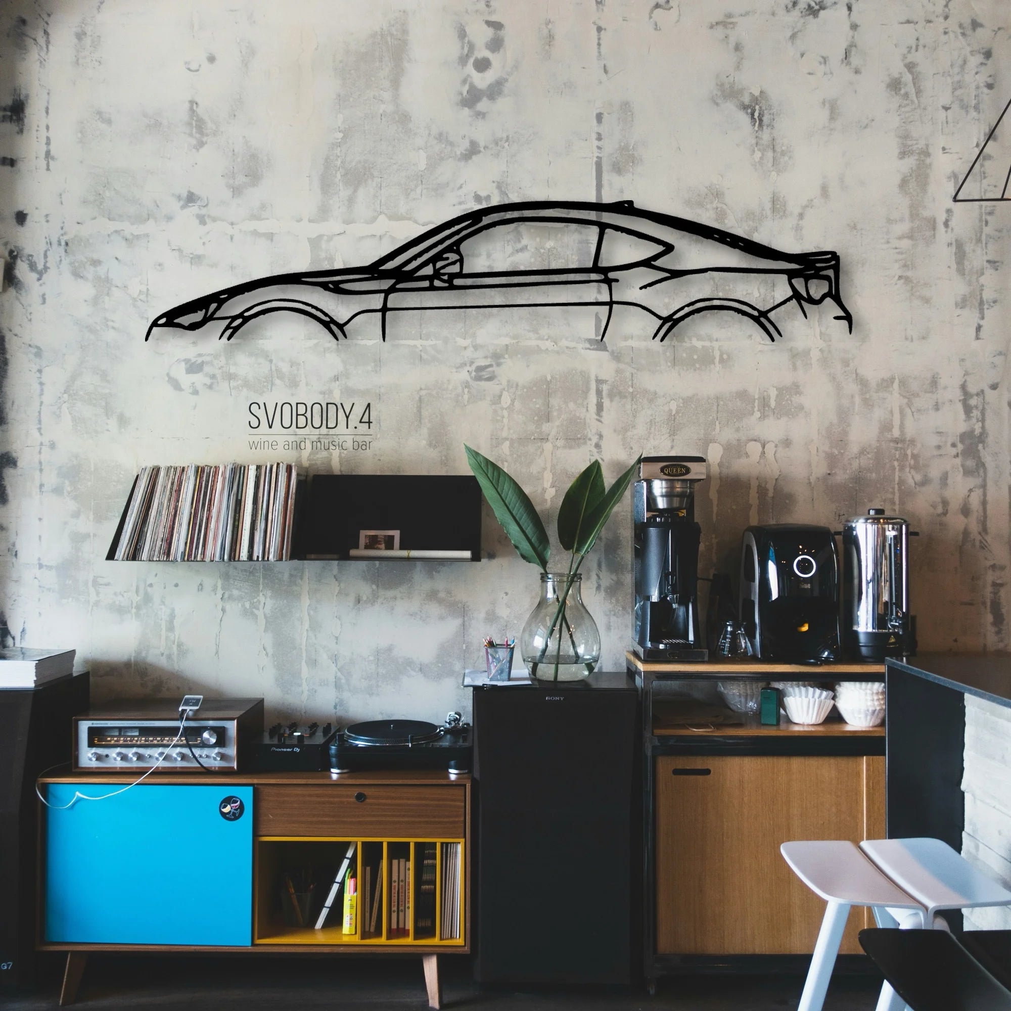 FRS 2015 Classic Silhouette Metal Wall Art - Automotive Garage Decor