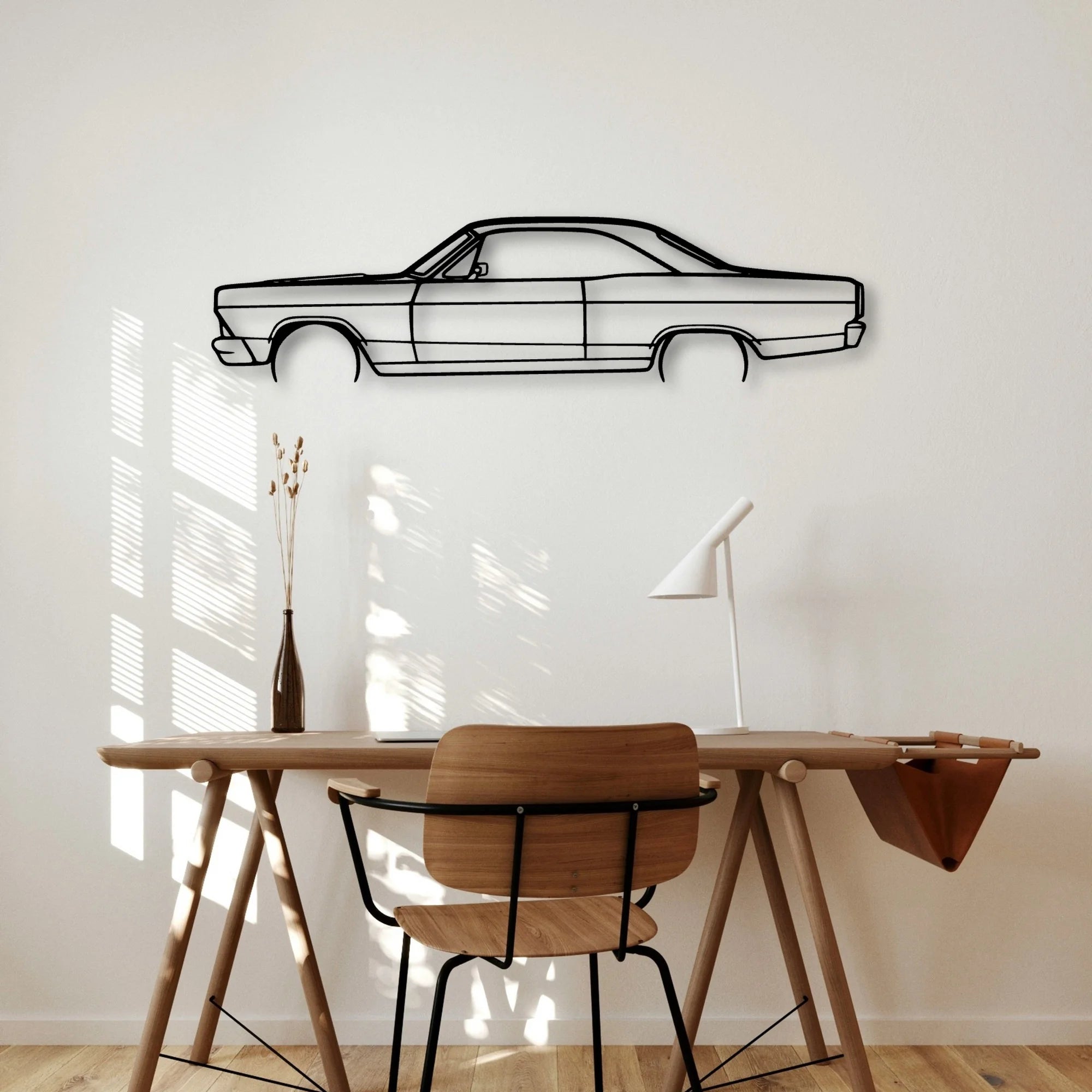 Fairlane 1966 Classic Silhouette Metal Wall Art - Automotive Garage Decor