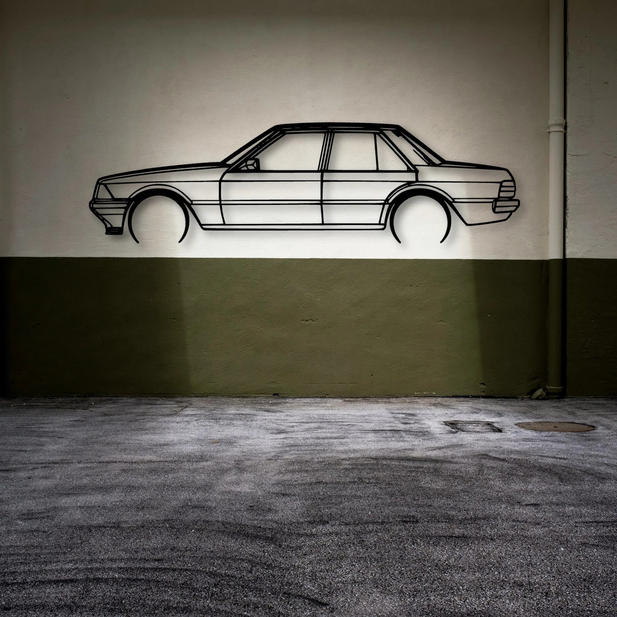 Fairmont 1981 Classic Silhouette Metal Wall Art - Automotive Garage Decor