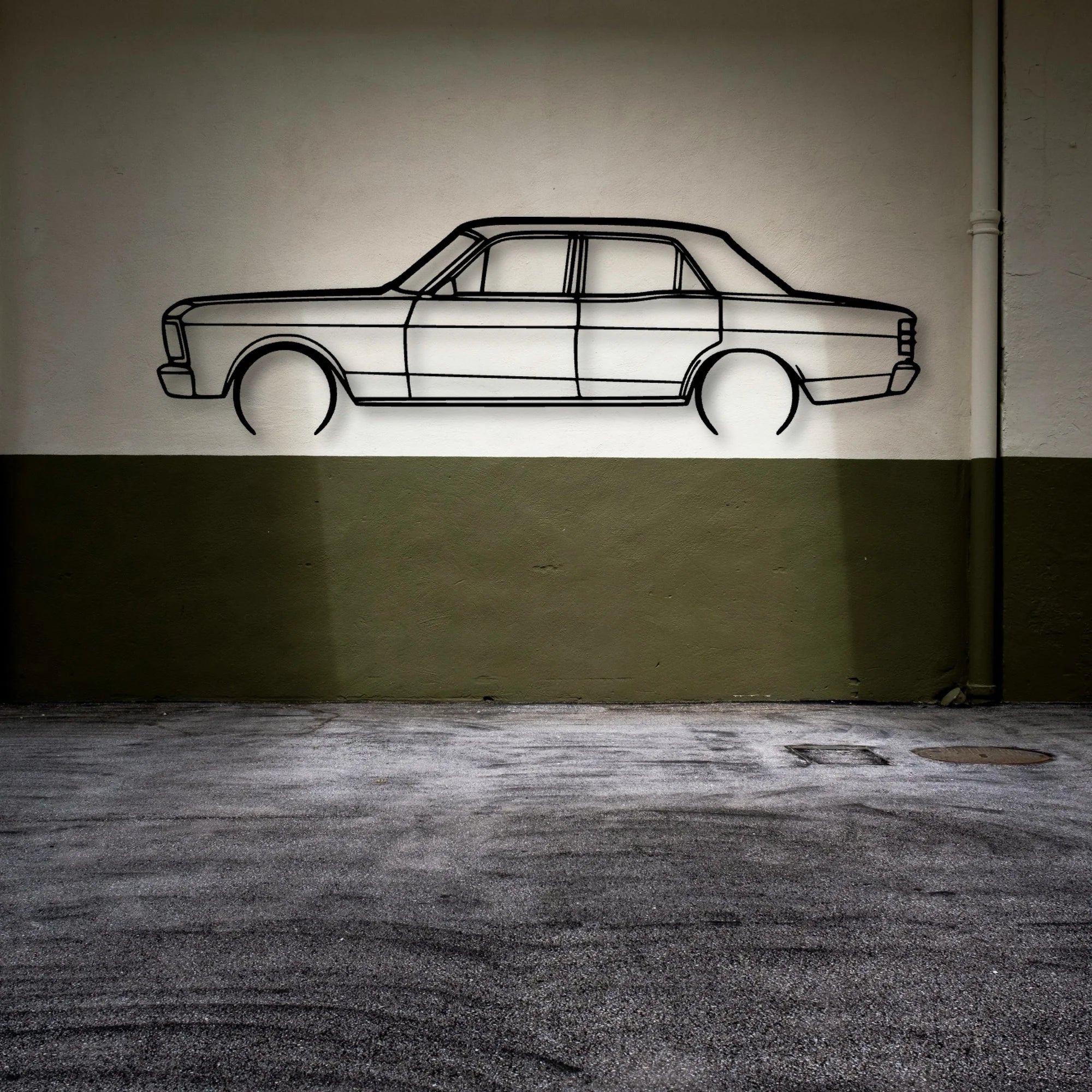 Fairmont XY Gs 2 Classic Silhouette Metal Wall Art - Automotive Garage Decor