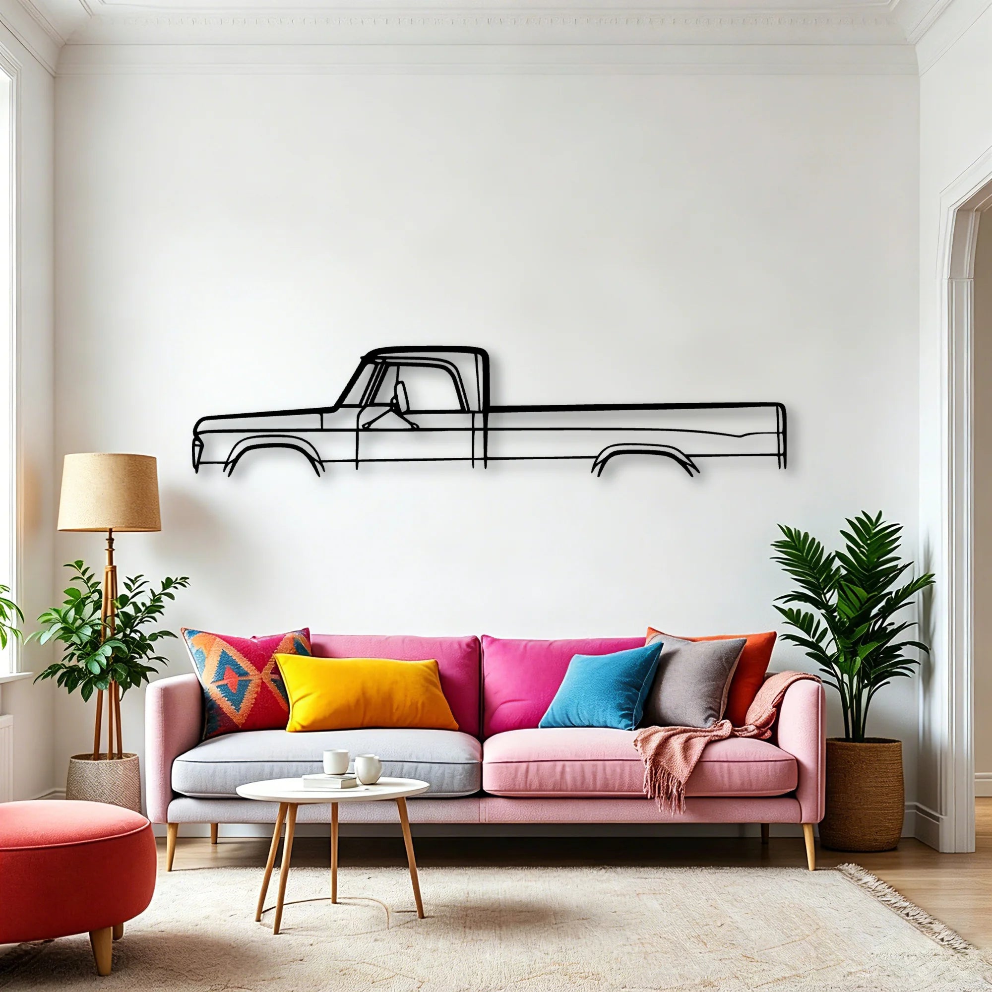 Fargo 1969 Classic Silhouette Metal Wall Art - Automotive Garage Decor