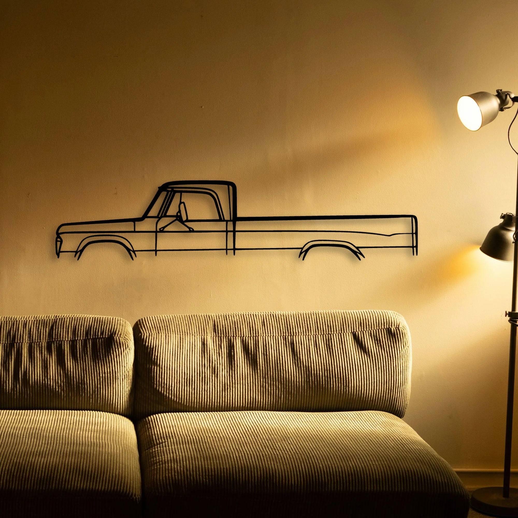 Fargo 1969 Classic Silhouette Metal Wall Art - Automotive Garage Decor