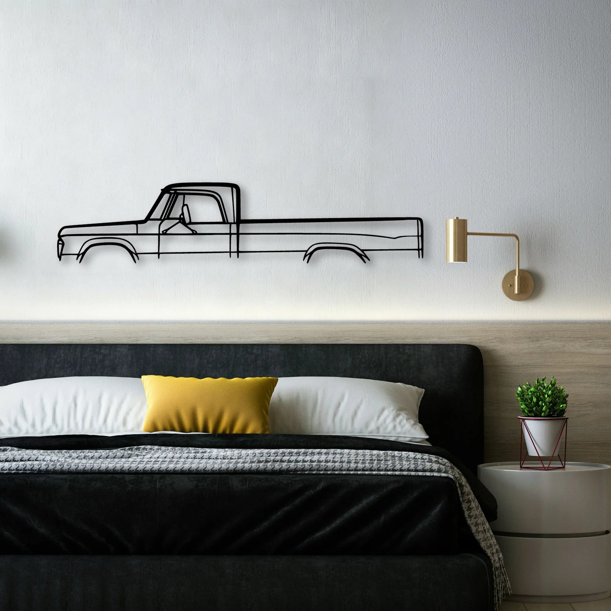 Fargo 1969 Classic Silhouette Metal Wall Art - Automotive Garage Decor