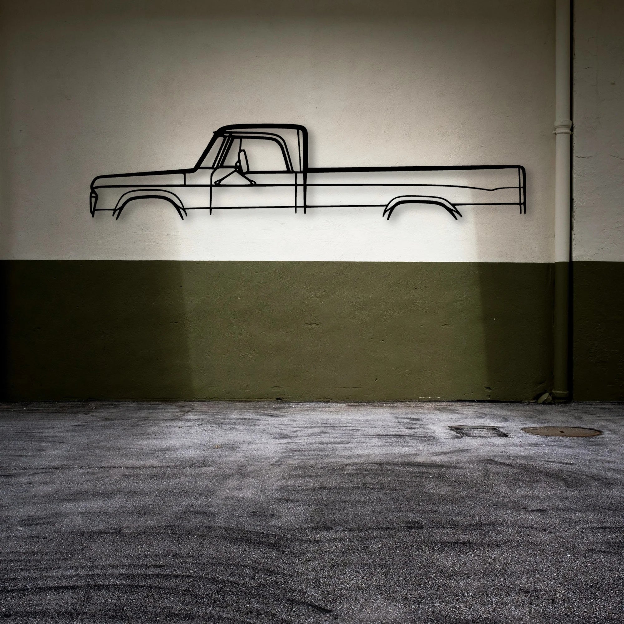Fargo 1969 Classic Silhouette Metal Wall Art - Automotive Garage Decor