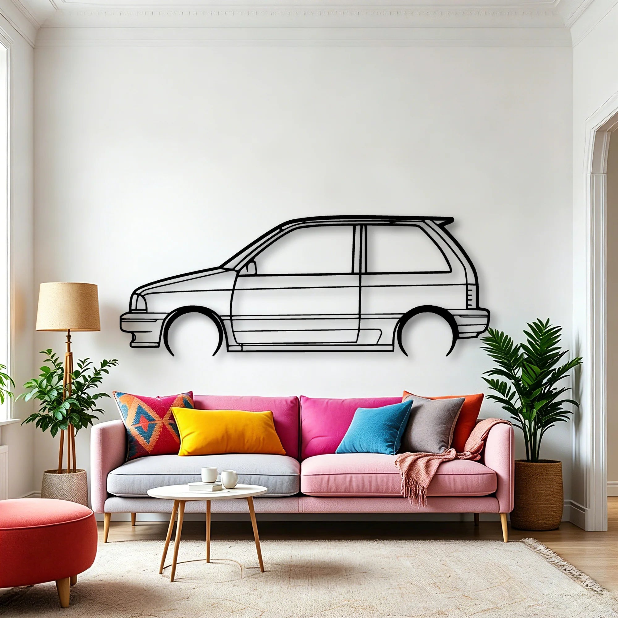 Festiva 1993 Classic Silhouette Metal Wall Art - Automotive Garage Decor