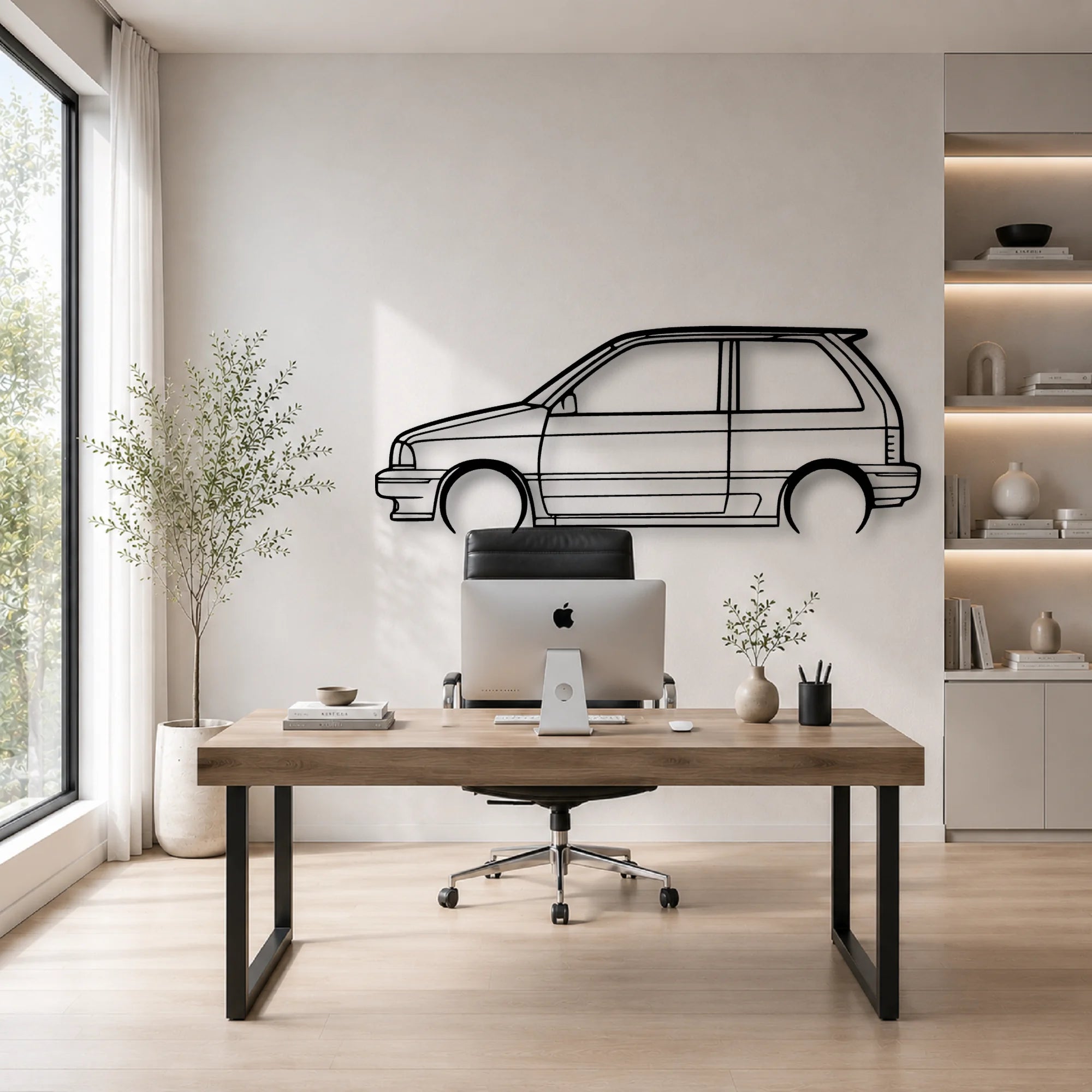 Festiva 1993 Classic Silhouette Metal Wall Art - Automotive Garage Decor