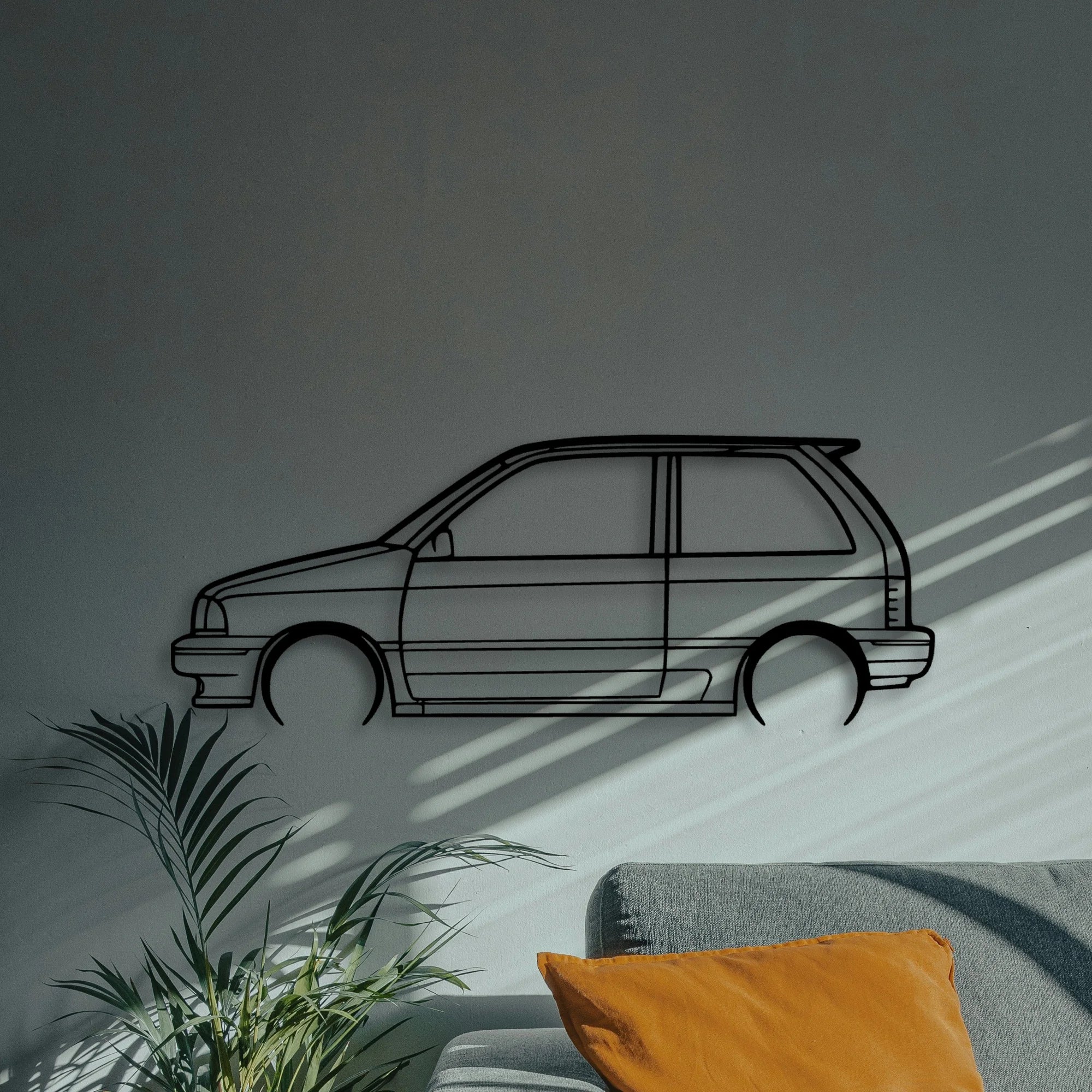 Festiva 1993 Classic Silhouette Metal Wall Art - Automotive Garage Decor