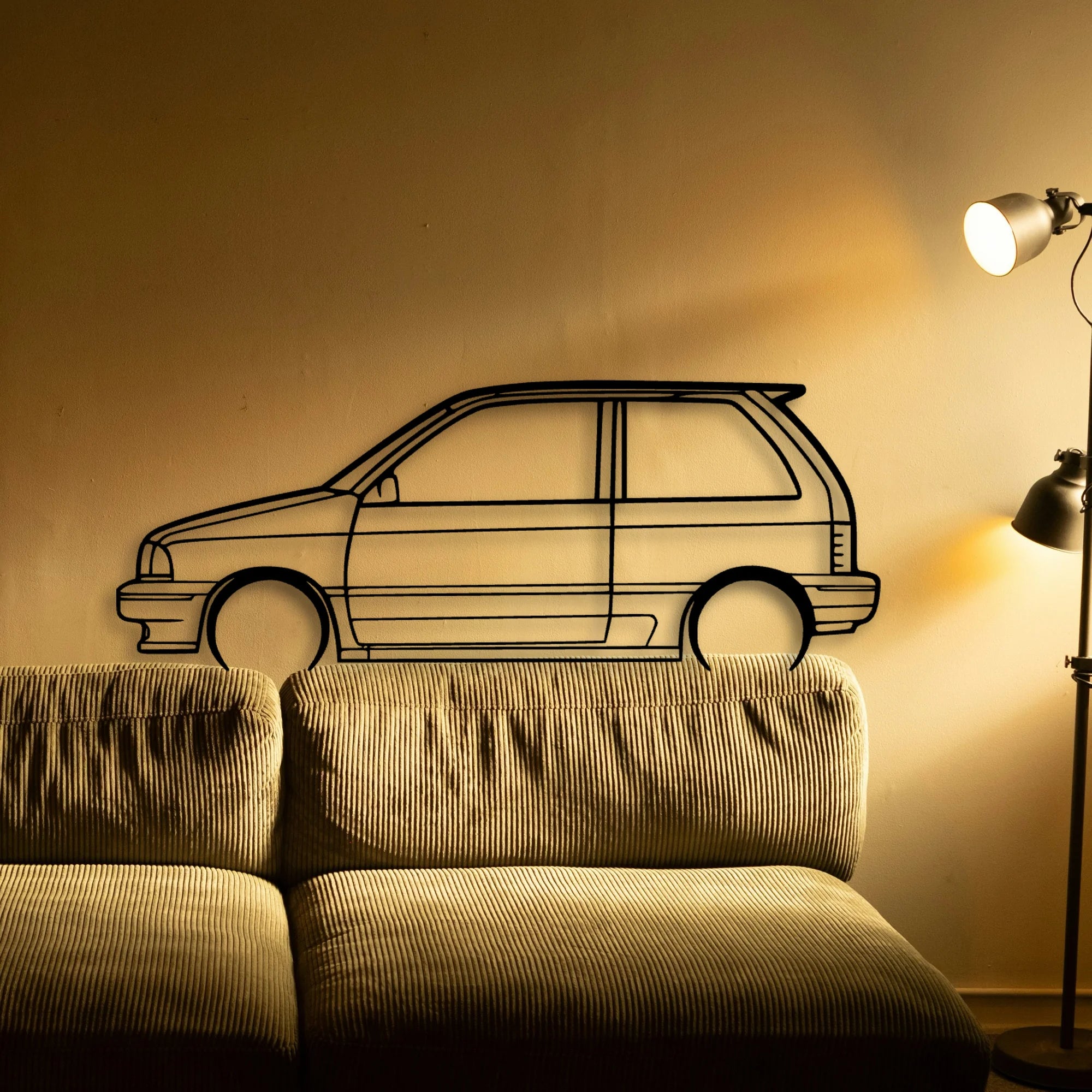 Festiva 1993 Classic Silhouette Metal Wall Art - Automotive Garage Decor