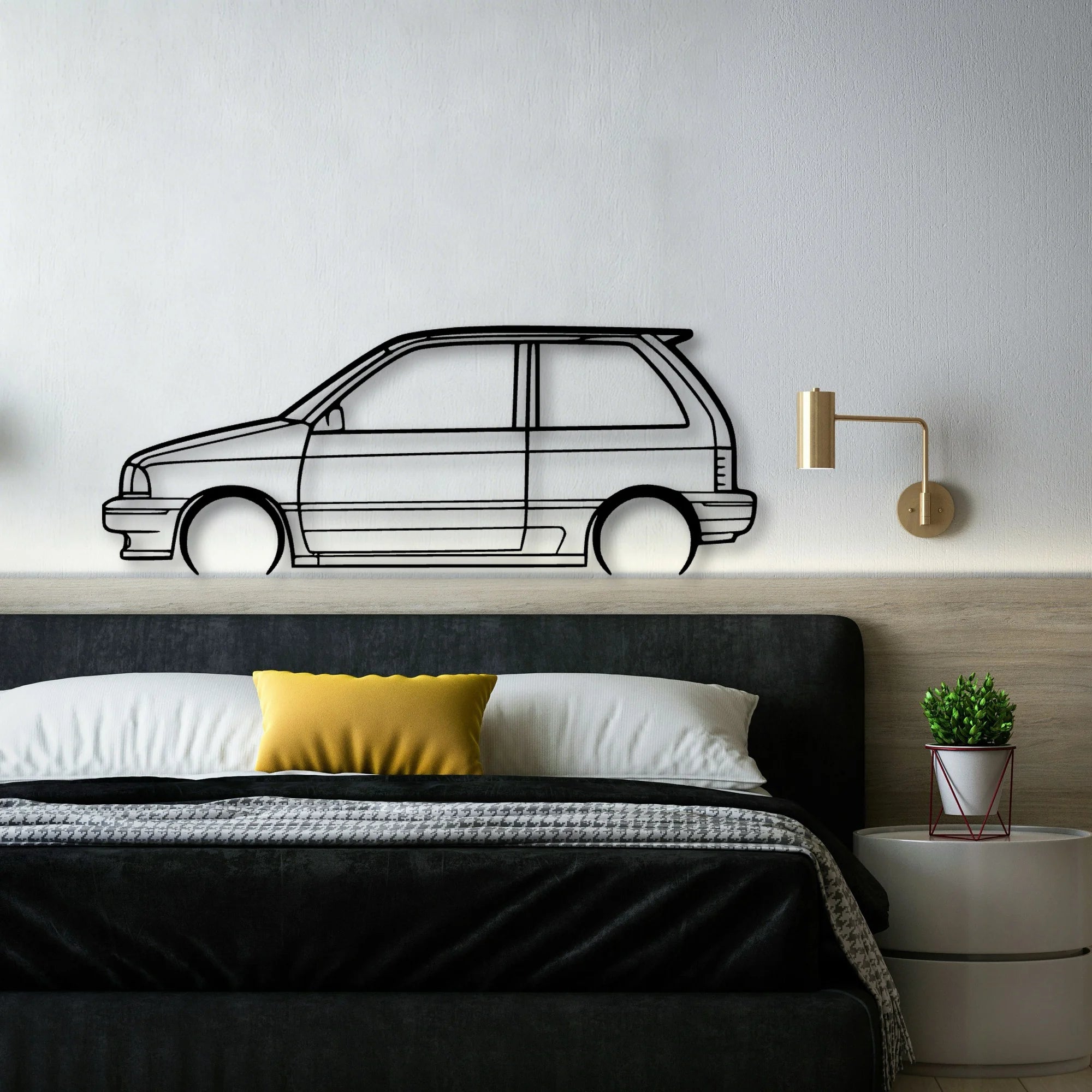 Festiva 1993 Classic Silhouette Metal Wall Art - Automotive Garage Decor