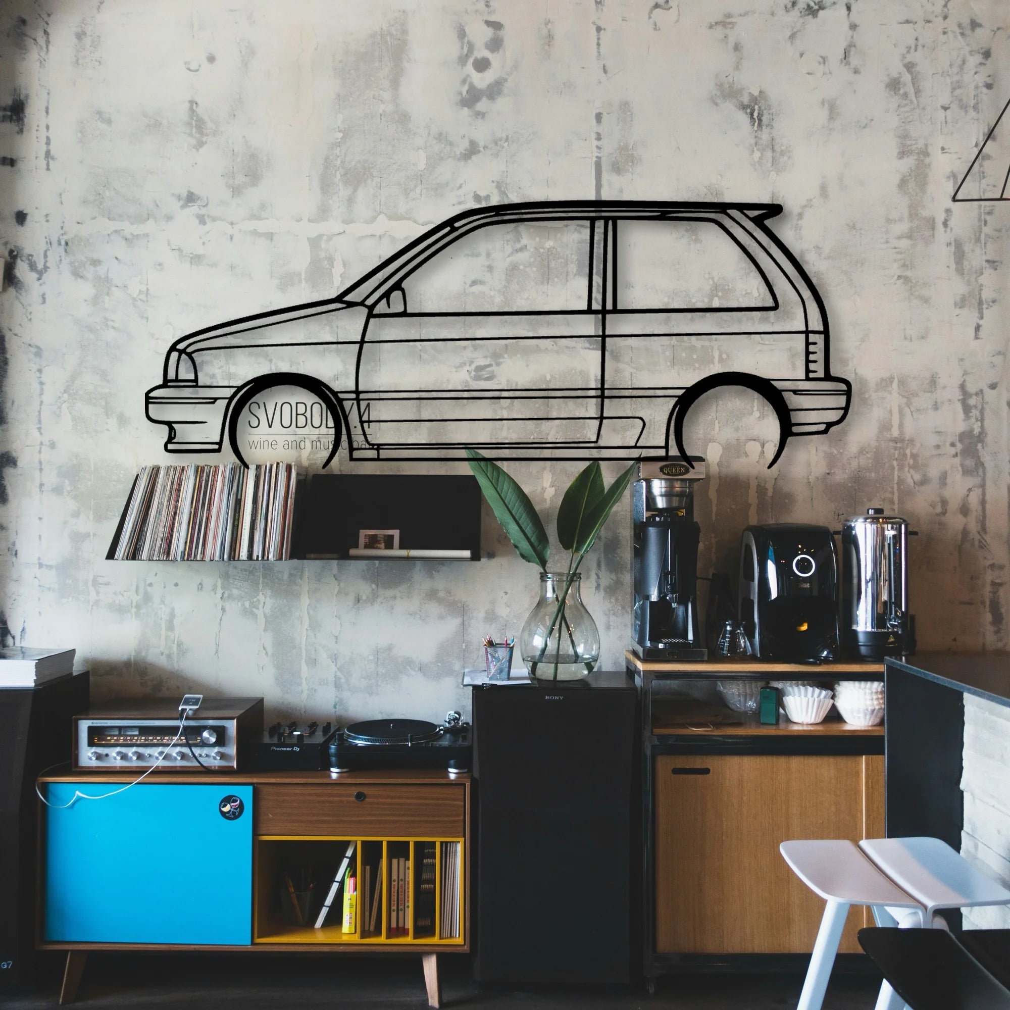 Festiva 1993 Classic Silhouette Metal Wall Art - Automotive Garage Decor