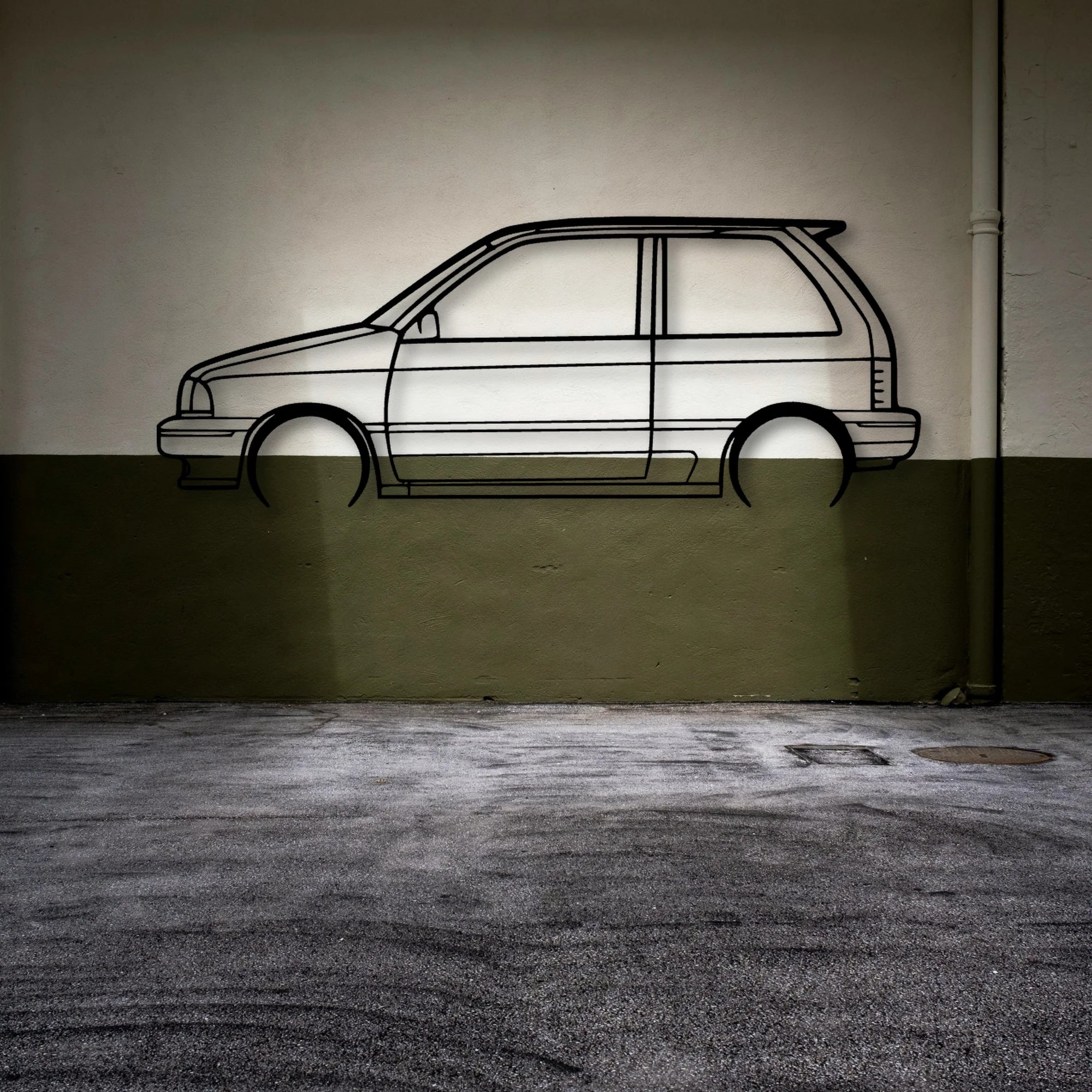 Festiva 1993 Classic Silhouette Metal Wall Art - Automotive Garage Decor