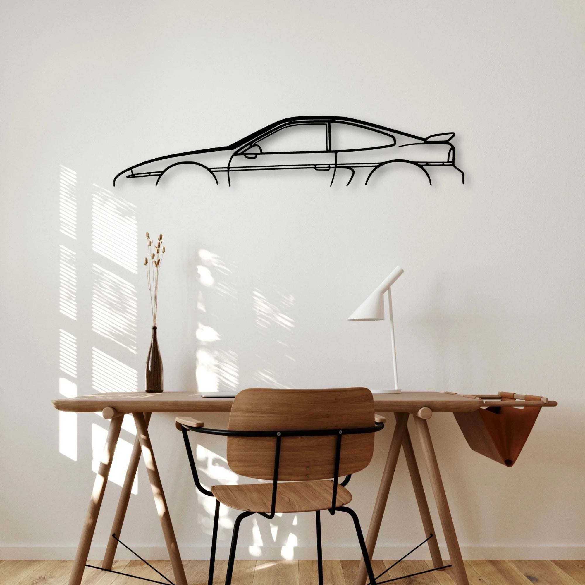 Fiero GT Classic Silhouette Metal Wall Art - Automotive Garage Decor
