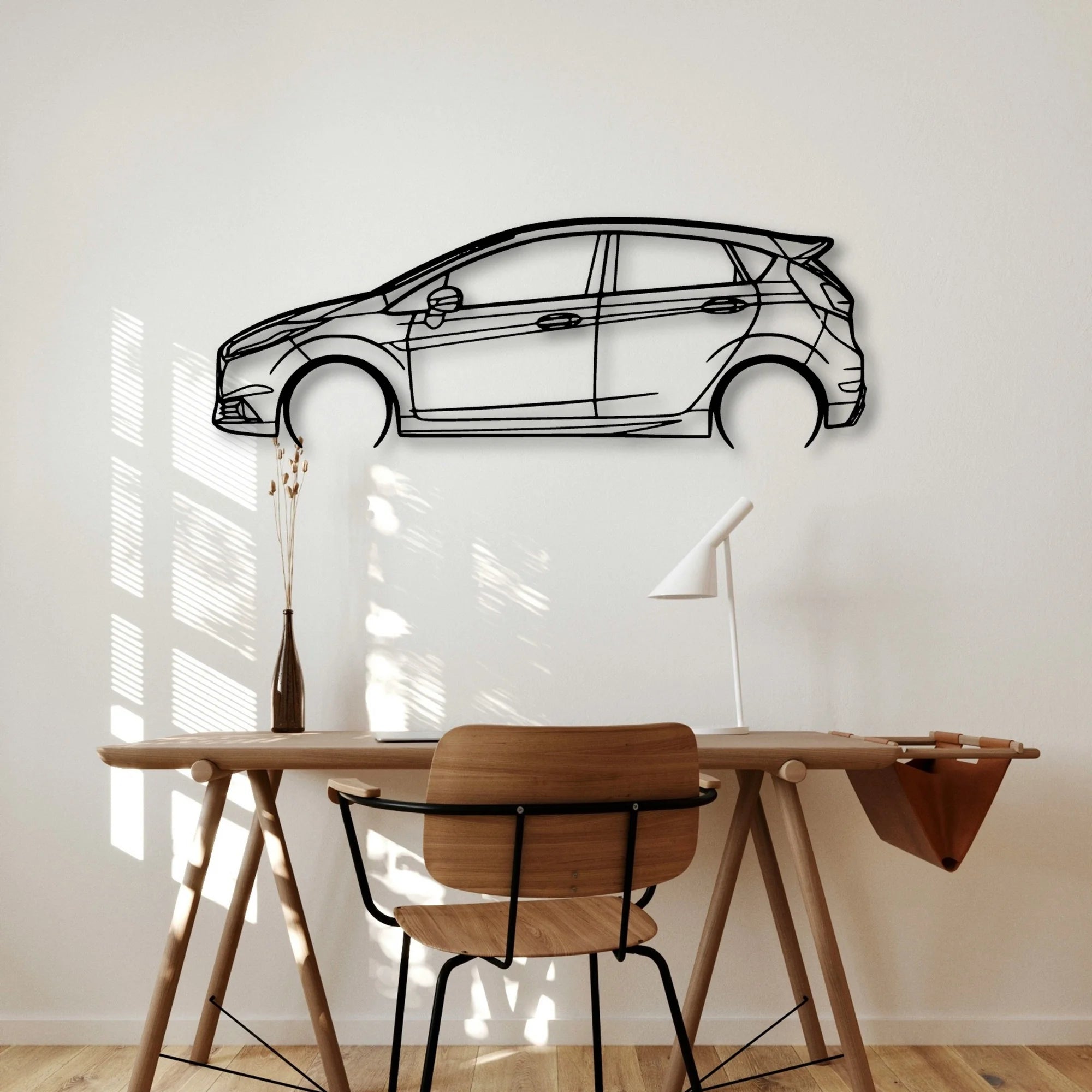 Fiesta ST 2017 Classic Silhouette Metal Wall Art - Automotive Garage Decor