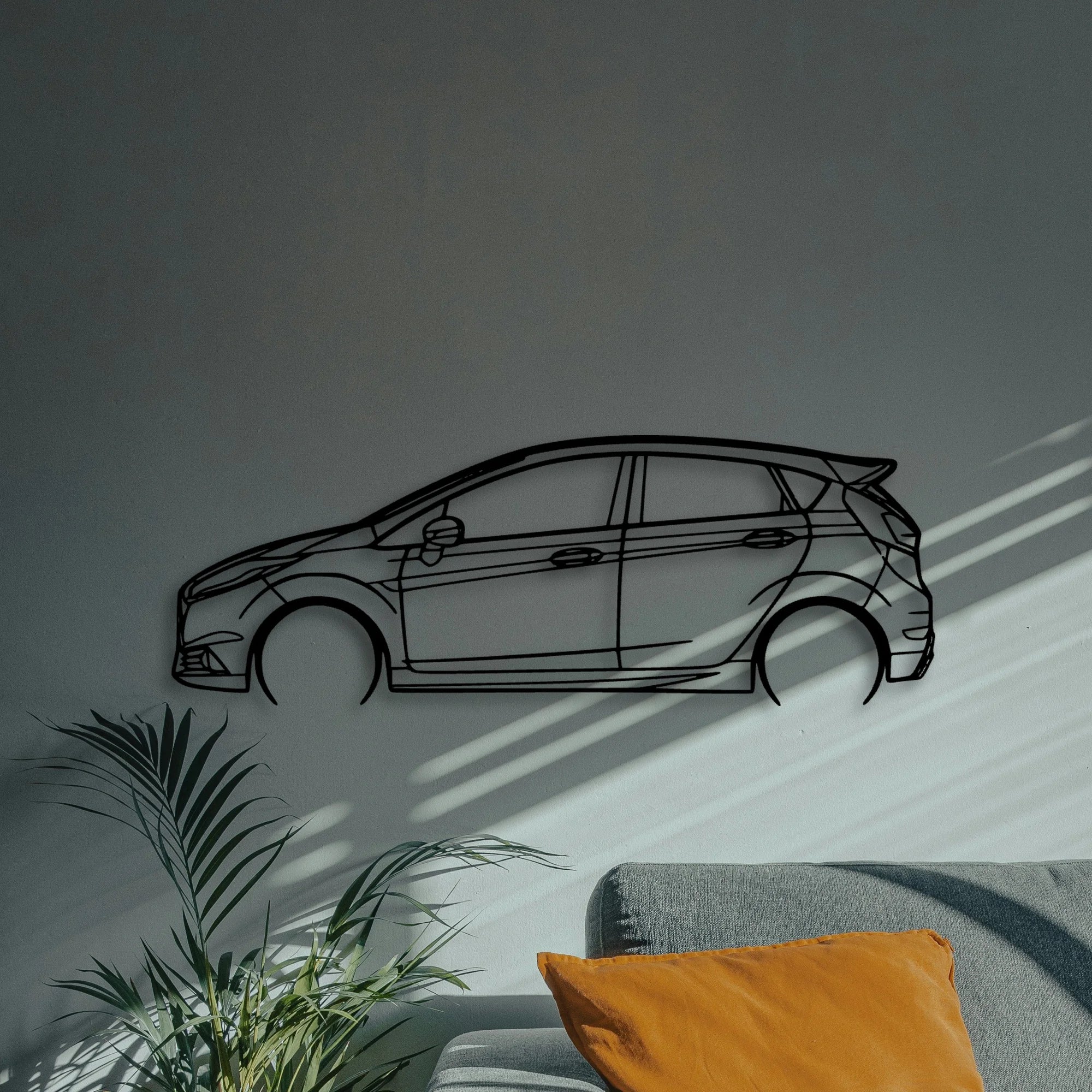 Fiesta ST 2017 Classic Silhouette Metal Wall Art - Automotive Garage Decor