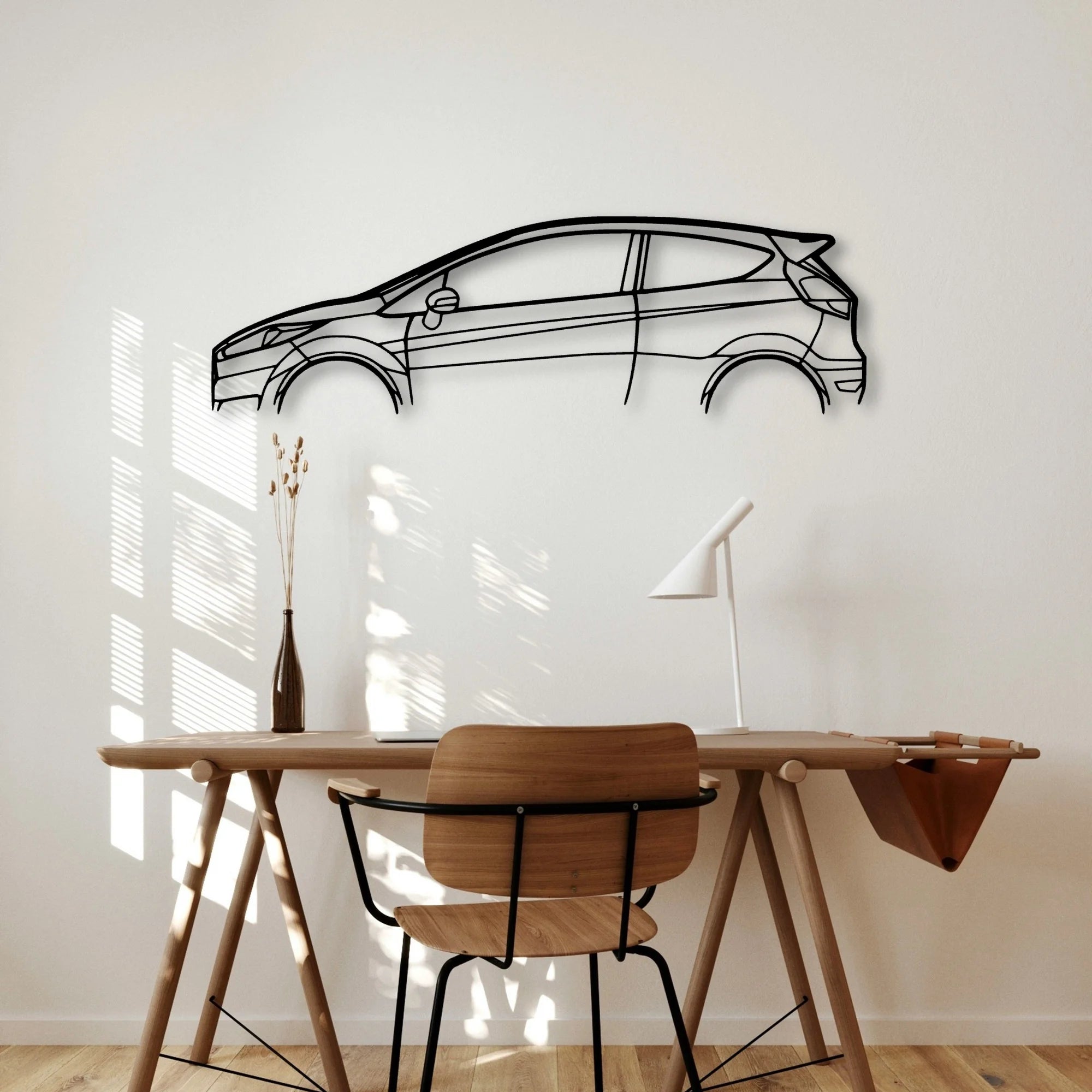 Fiesta MK7 Classic Silhouette Metal Wall Art - Automotive Garage Decor