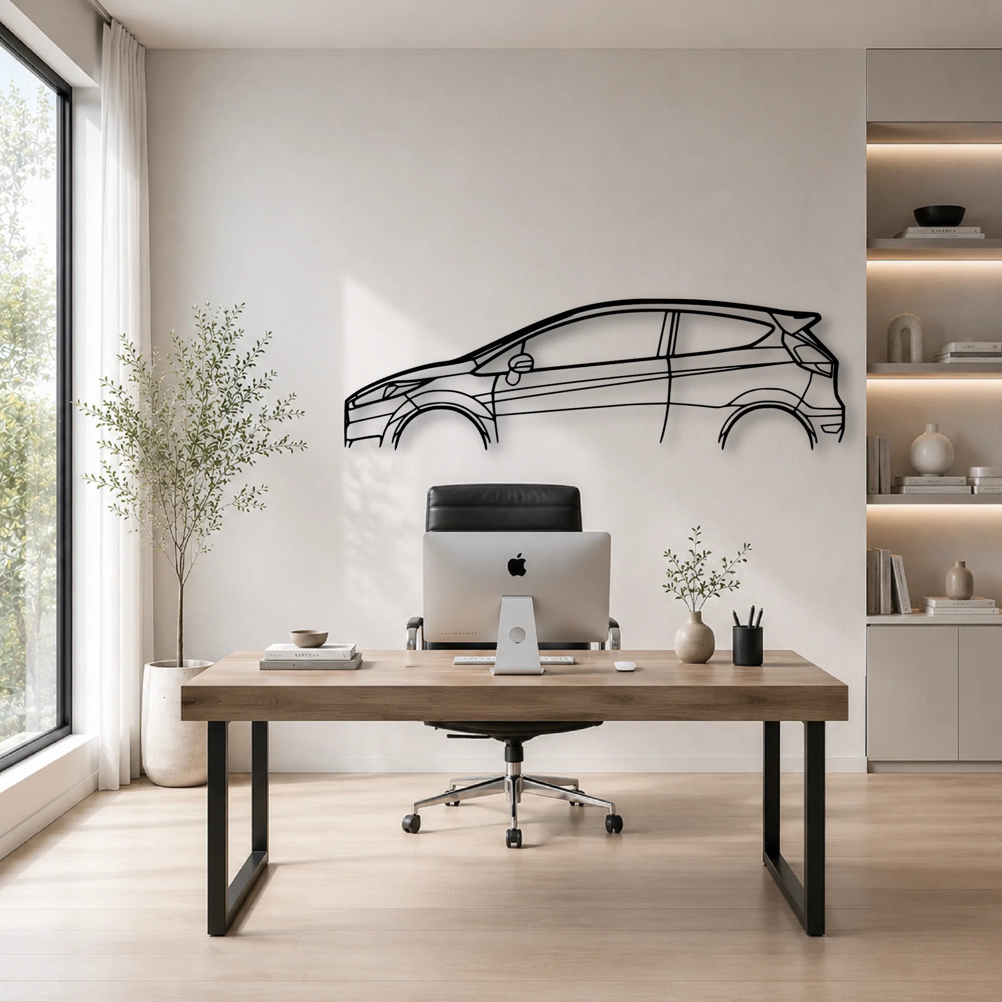 Fiesta MK7 Classic Silhouette Metal Wall Art - Automotive Garage Decor