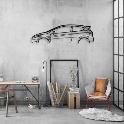 Fiesta mk7 Classic Silhouette Metal Wall Art - Automotive Garage Decor