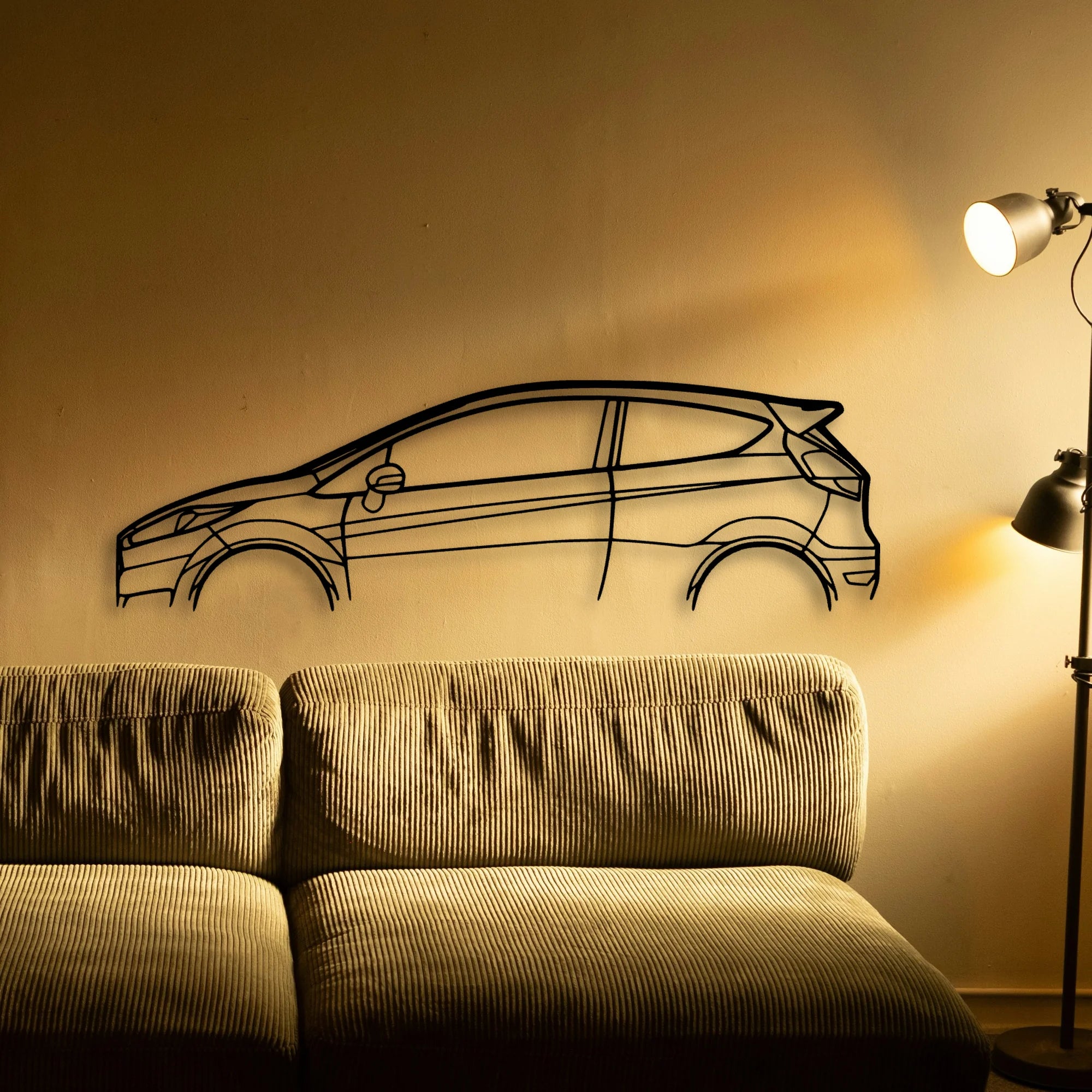 Fiesta MK7 Classic Silhouette Metal Wall Art - Automotive Garage Decor