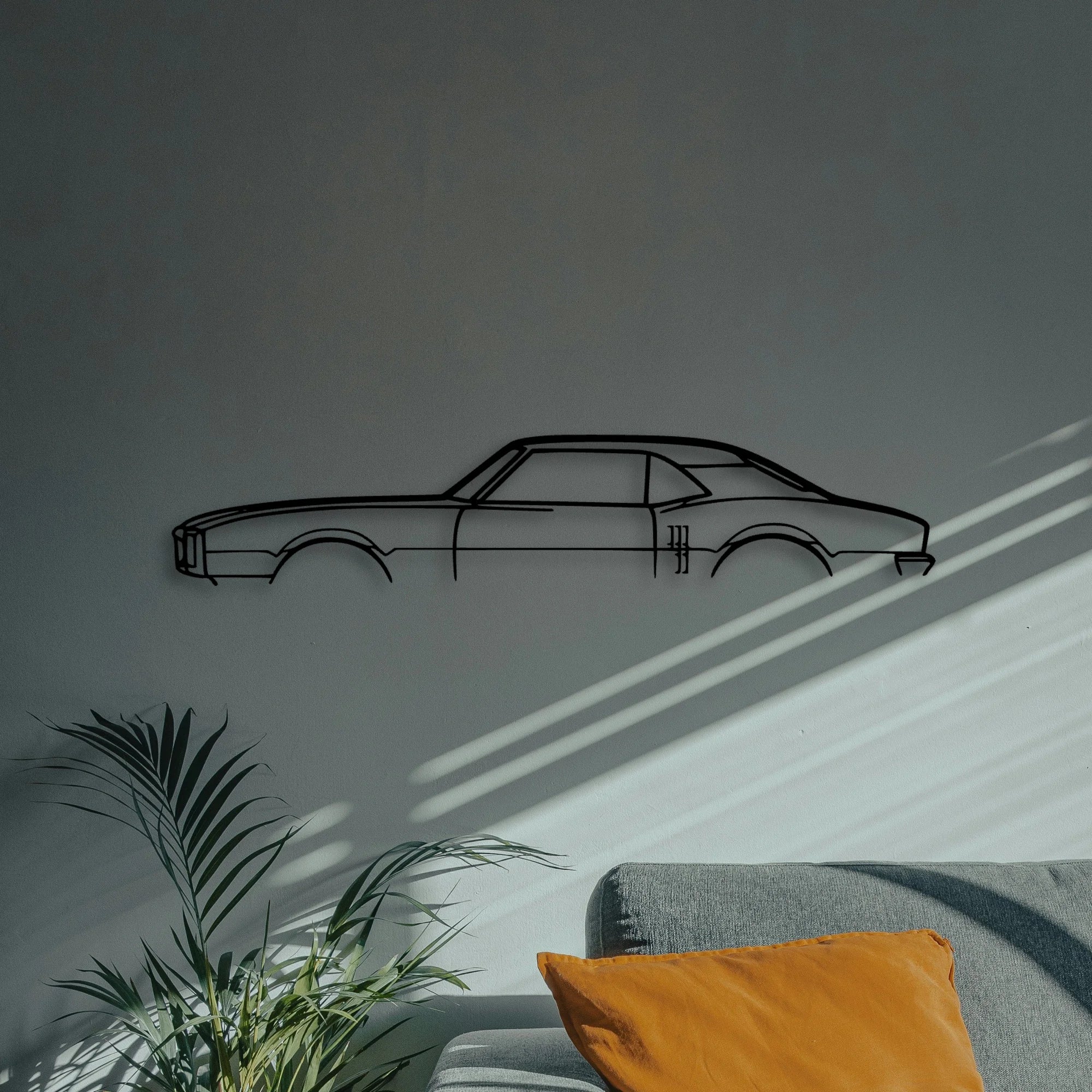 Firebird 1968 2 Classic Silhouette Metal Wall Art - Automotive Garage Decor
