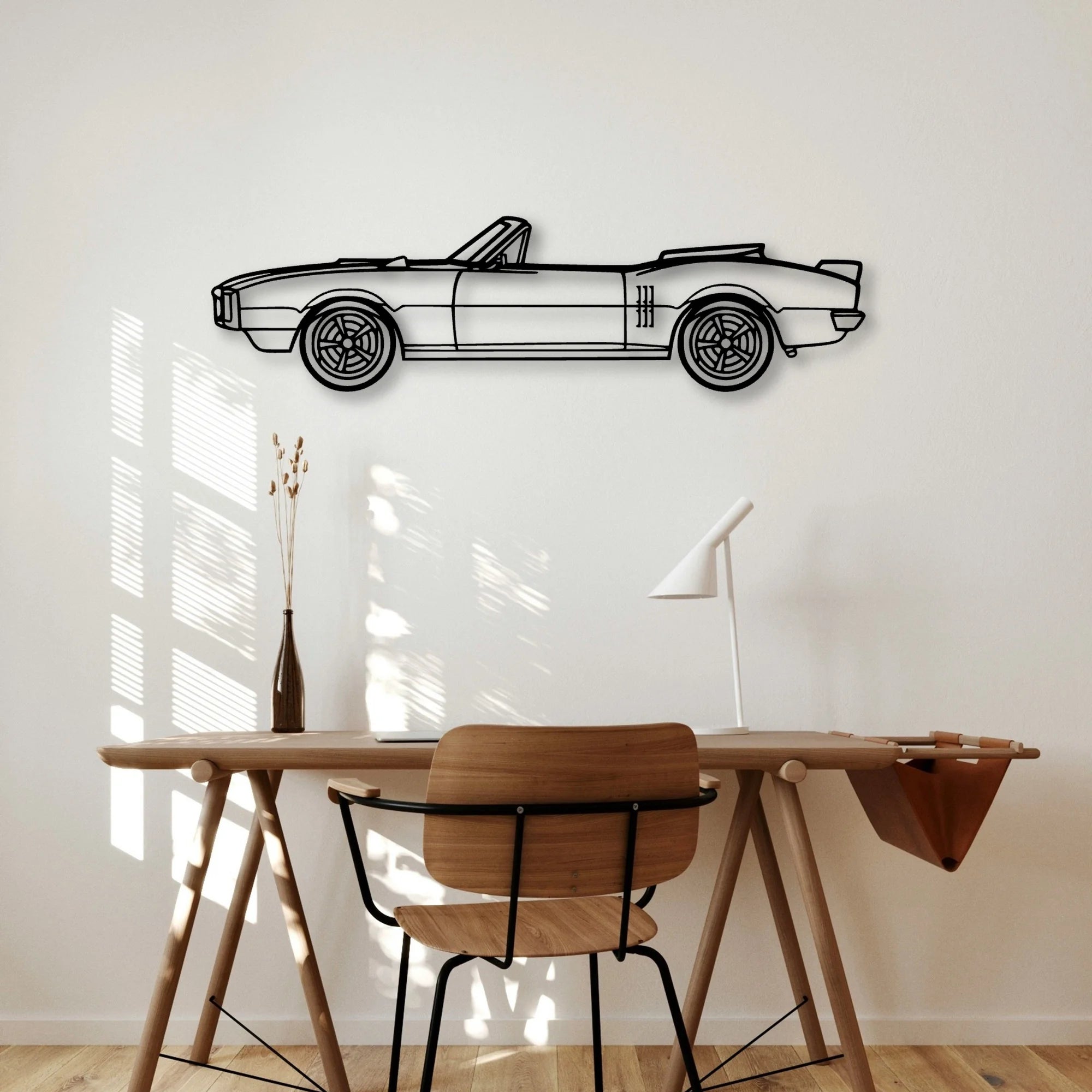 Firebird Convertible Classic Silhouette Metal Wall Art - Automotive Garage Decor