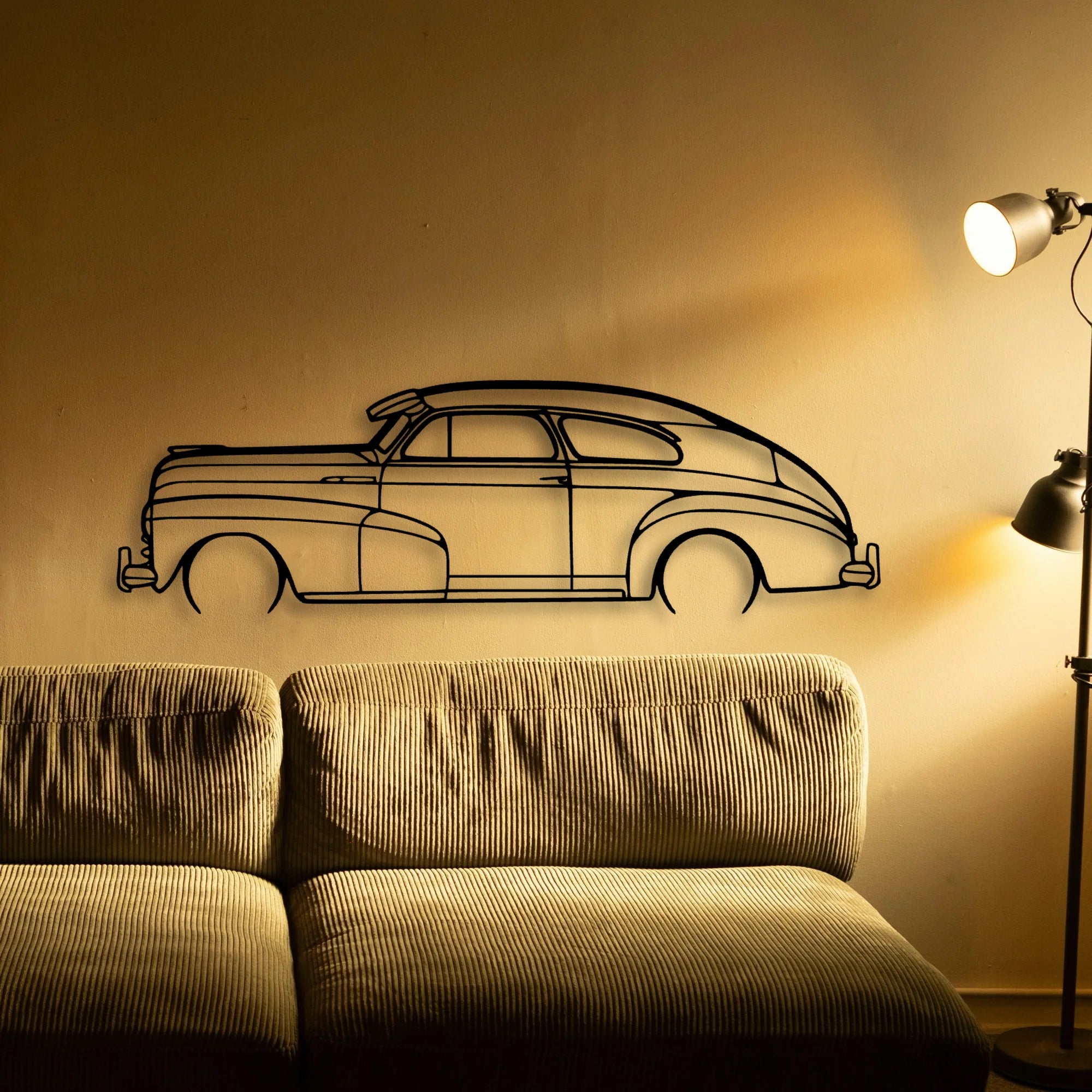 Fleetline 1947 Classic Silhouette Metal Wall Art - Automotive Garage Decor