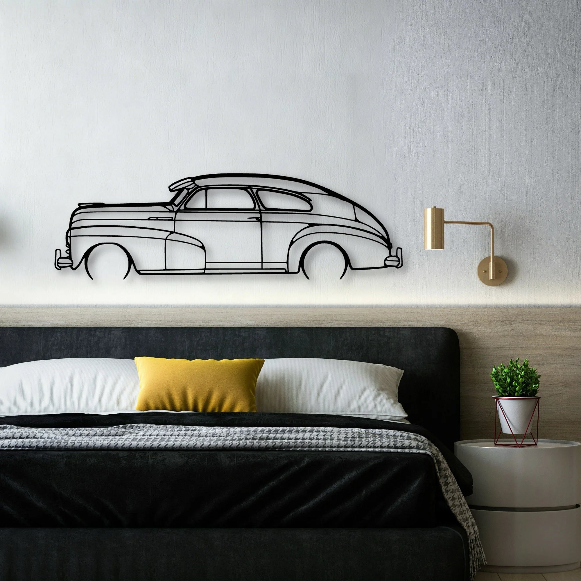 Fleetline 1947 Classic Silhouette Metal Wall Art - Automotive Garage Decor