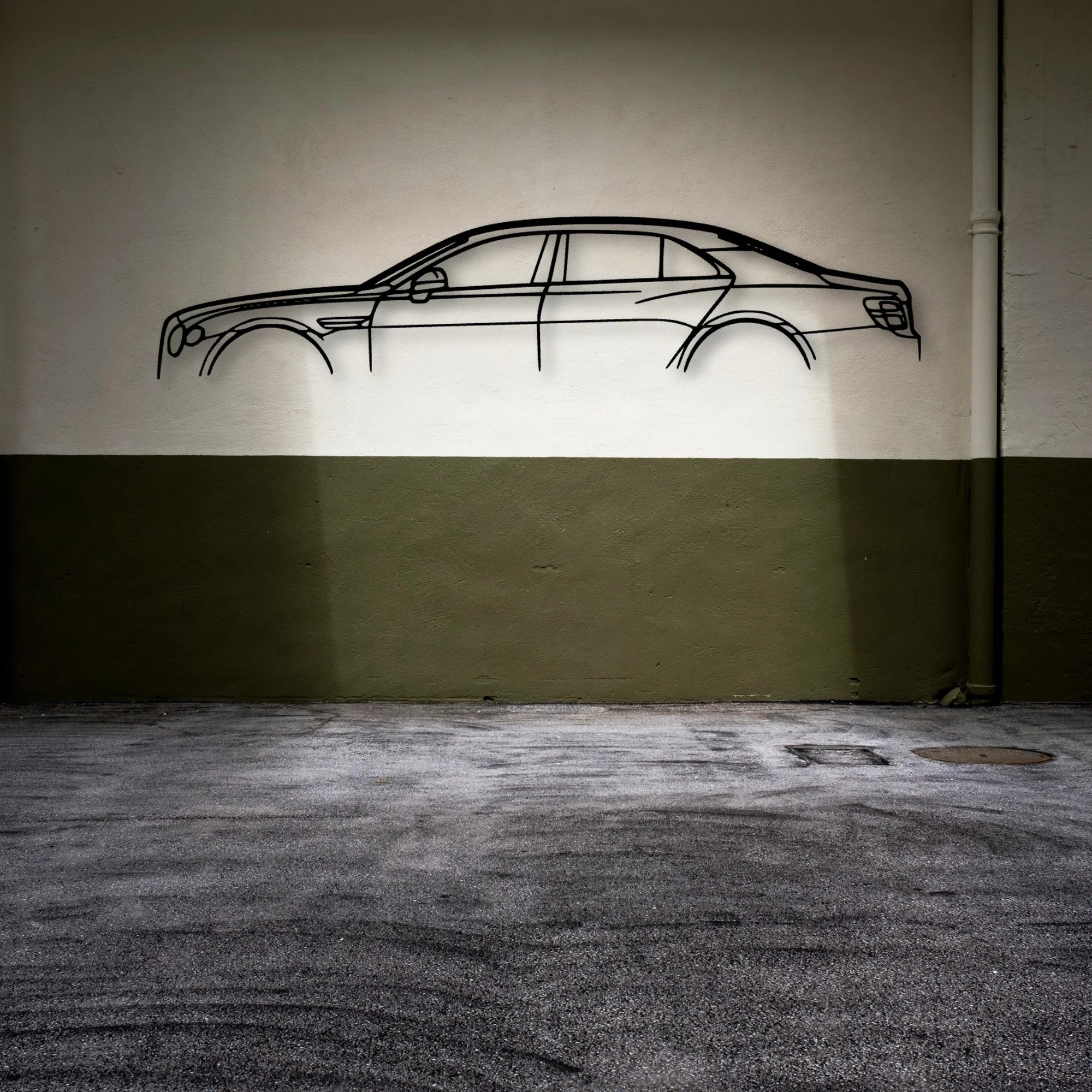 Flying Spur Classic Silhouette Metal Wall Art - Automotive Garage Decor