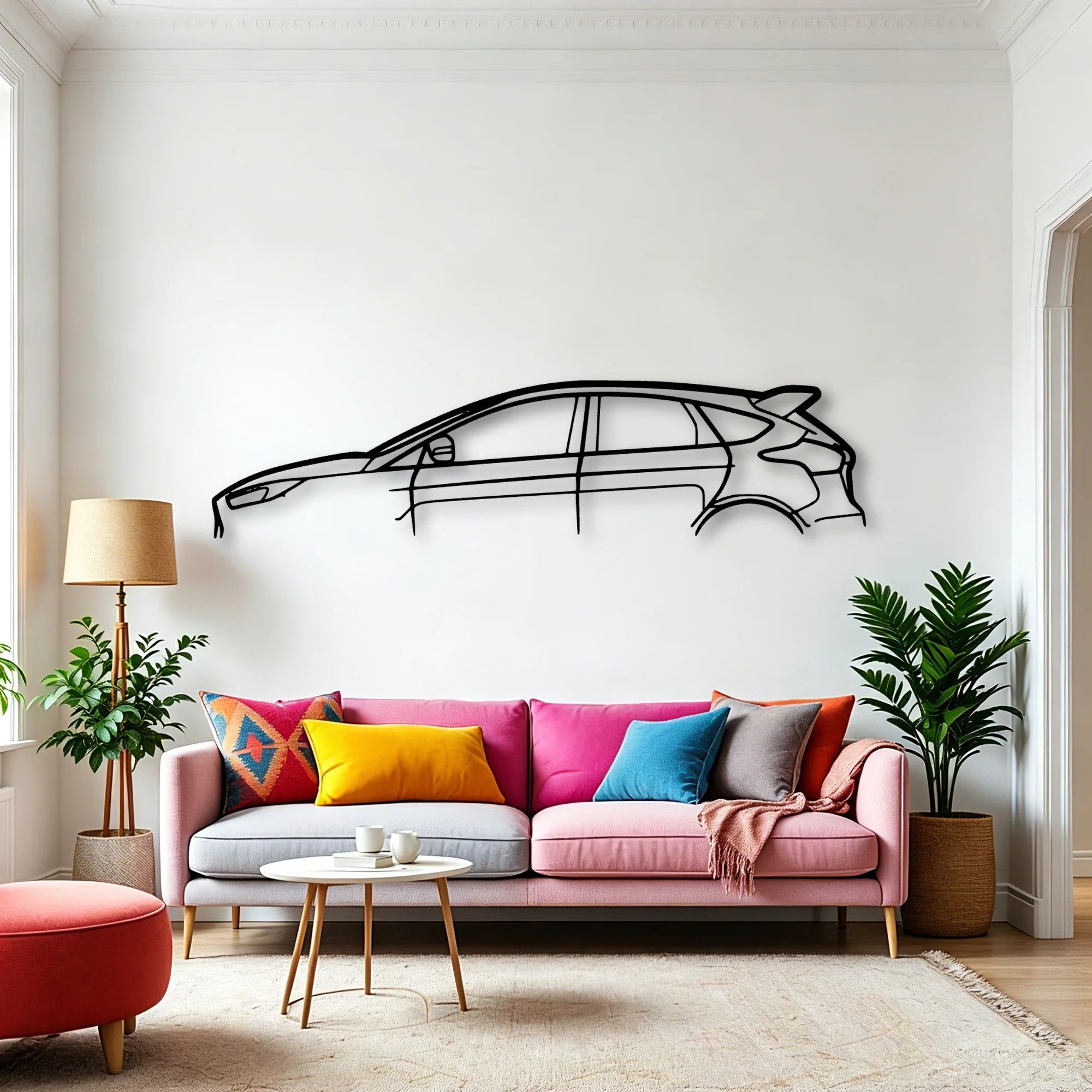 Focus RS Classic Silhouette Metal Wall Art - Automotive Garage Decor