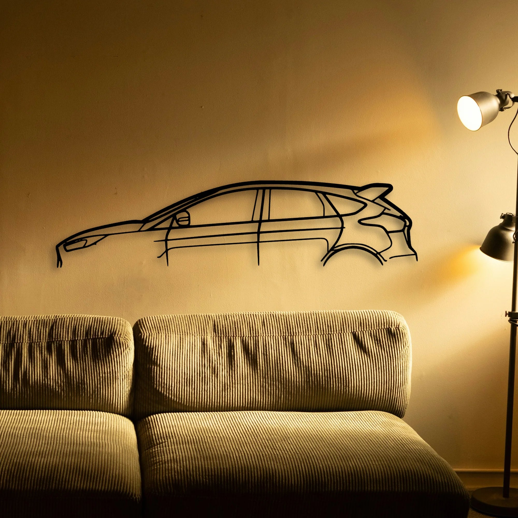 Focus RS Classic Silhouette Metal Wall Art - Automotive Garage Decor