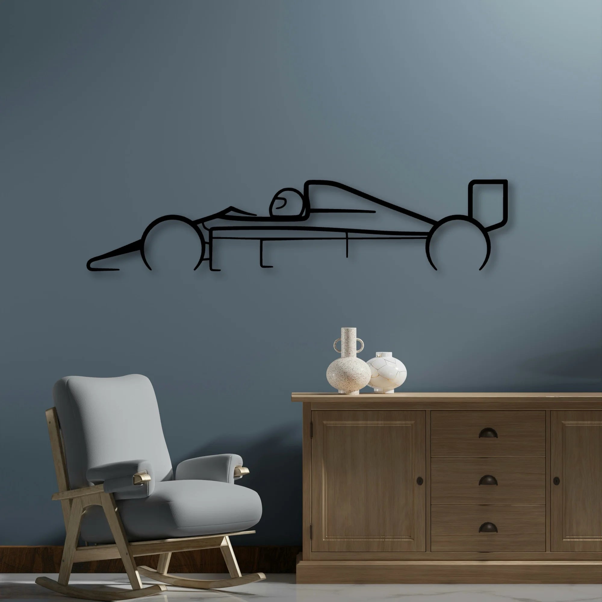 Formula 1 1988 Classic Silhouette Metal Wall Art - Automotive Garage Decor