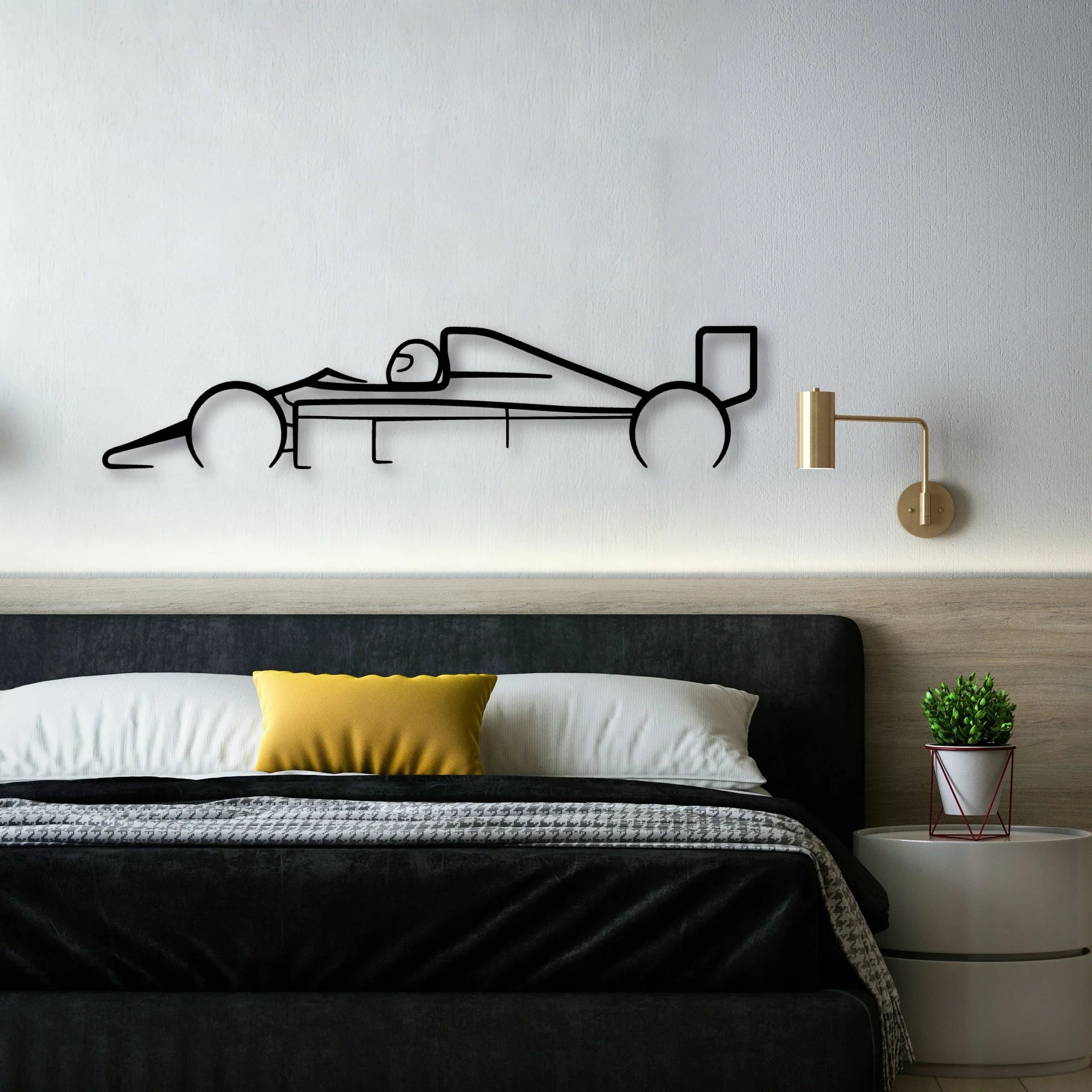 Formula 1 1988 Classic Silhouette Metal Wall Art - Automotive Garage Decor