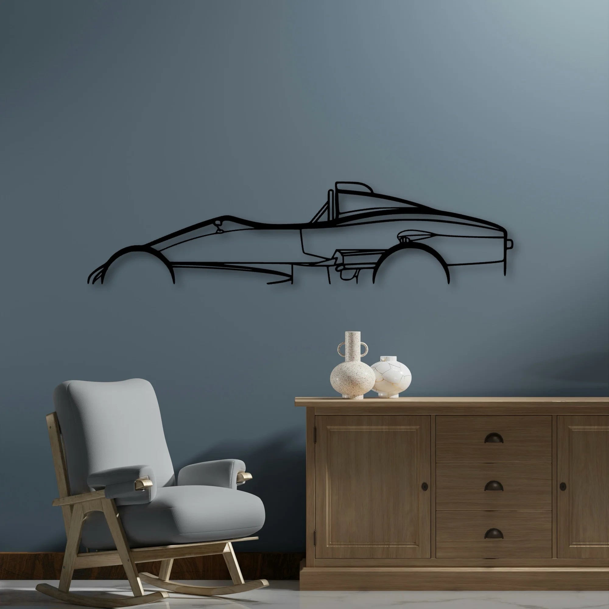 Formula Vee Citation Classic Silhouette Metal Wall Art - Automotive Garage Decor