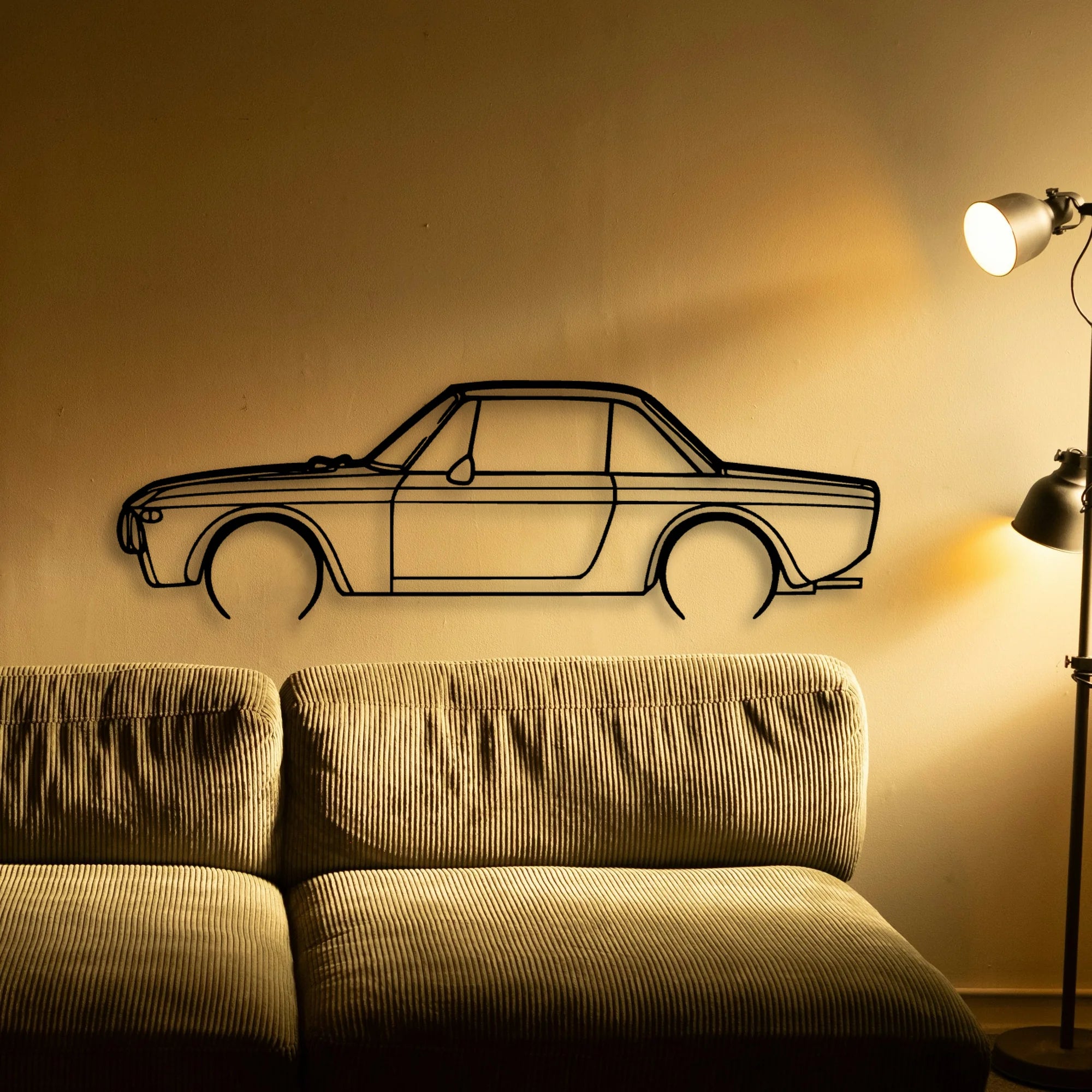 Fulvia 1970 Classic Silhouette Metal Wall Art - Automotive Garage Decor