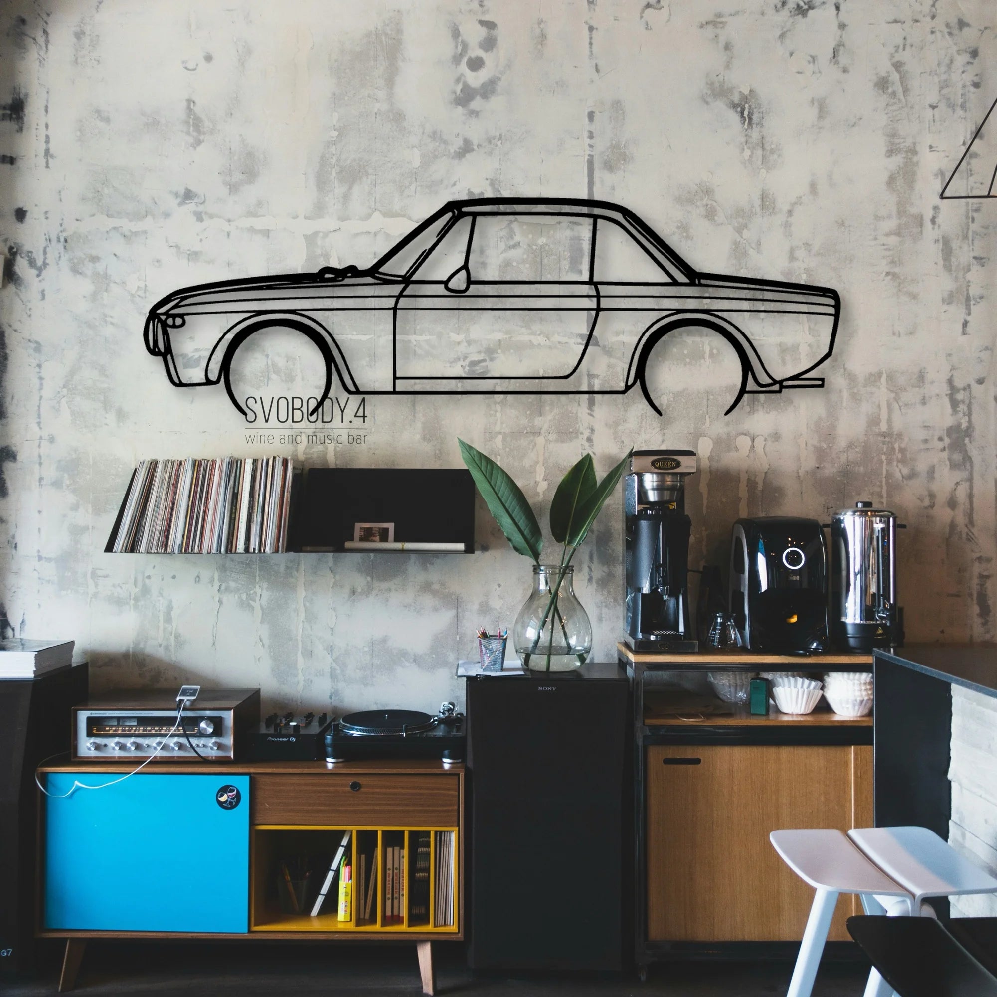 Fulvia 1970 Classic Silhouette Metal Wall Art - Automotive Garage Decor