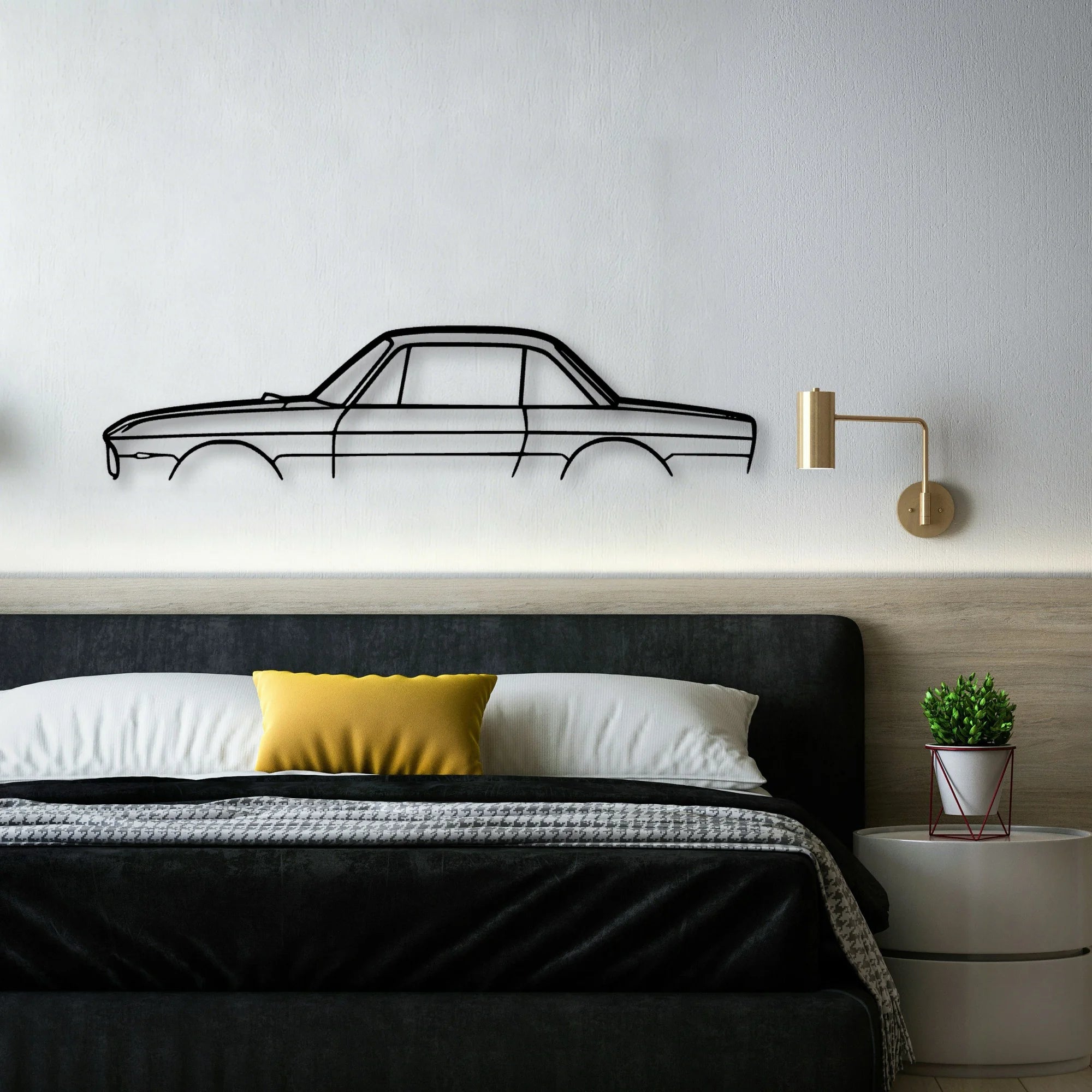 Fulvia 1973 2 Classic Silhouette Metal Wall Art - Automotive Garage Decor