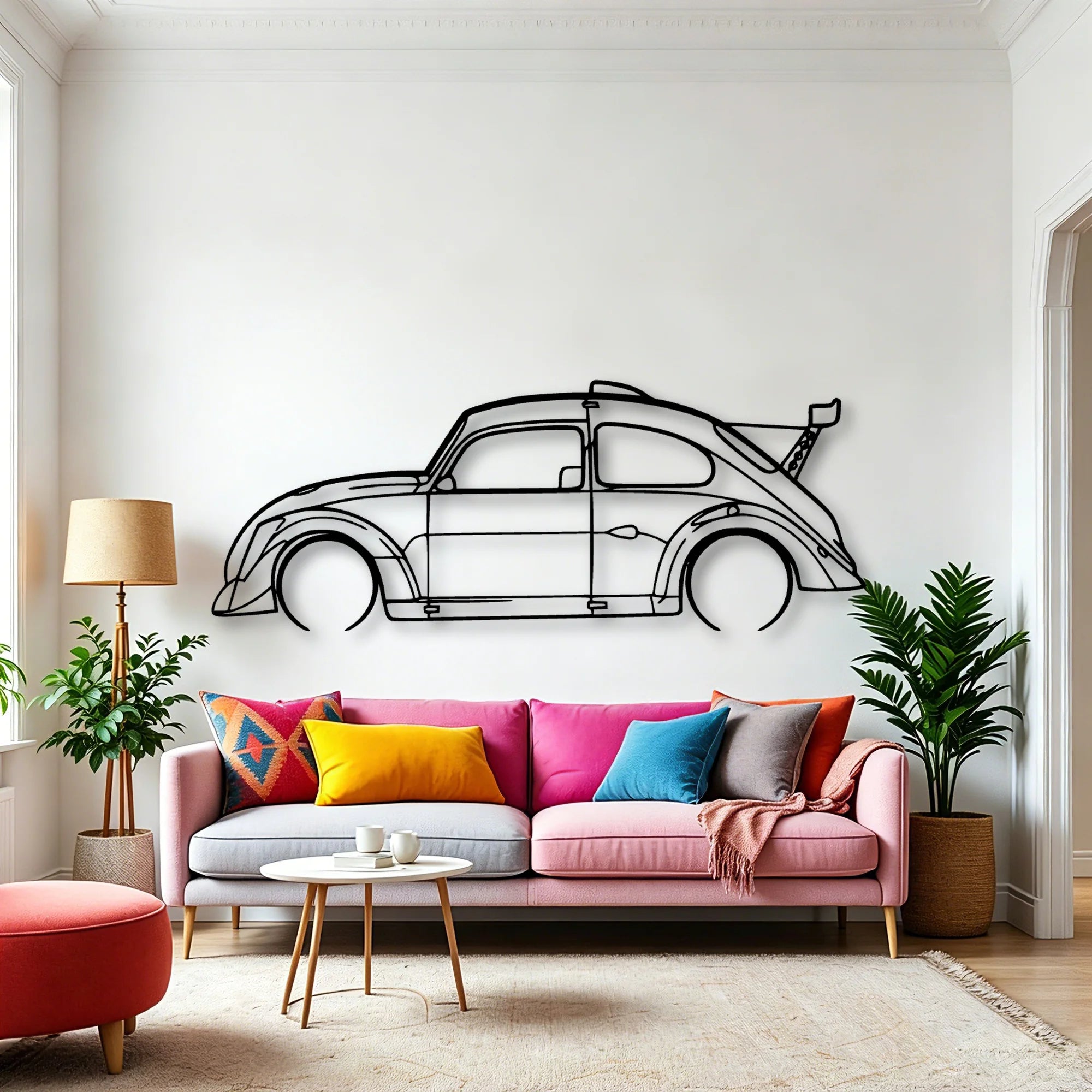 Fun Cup Classic Silhouette Metal Wall Art - Automotive Garage Decor