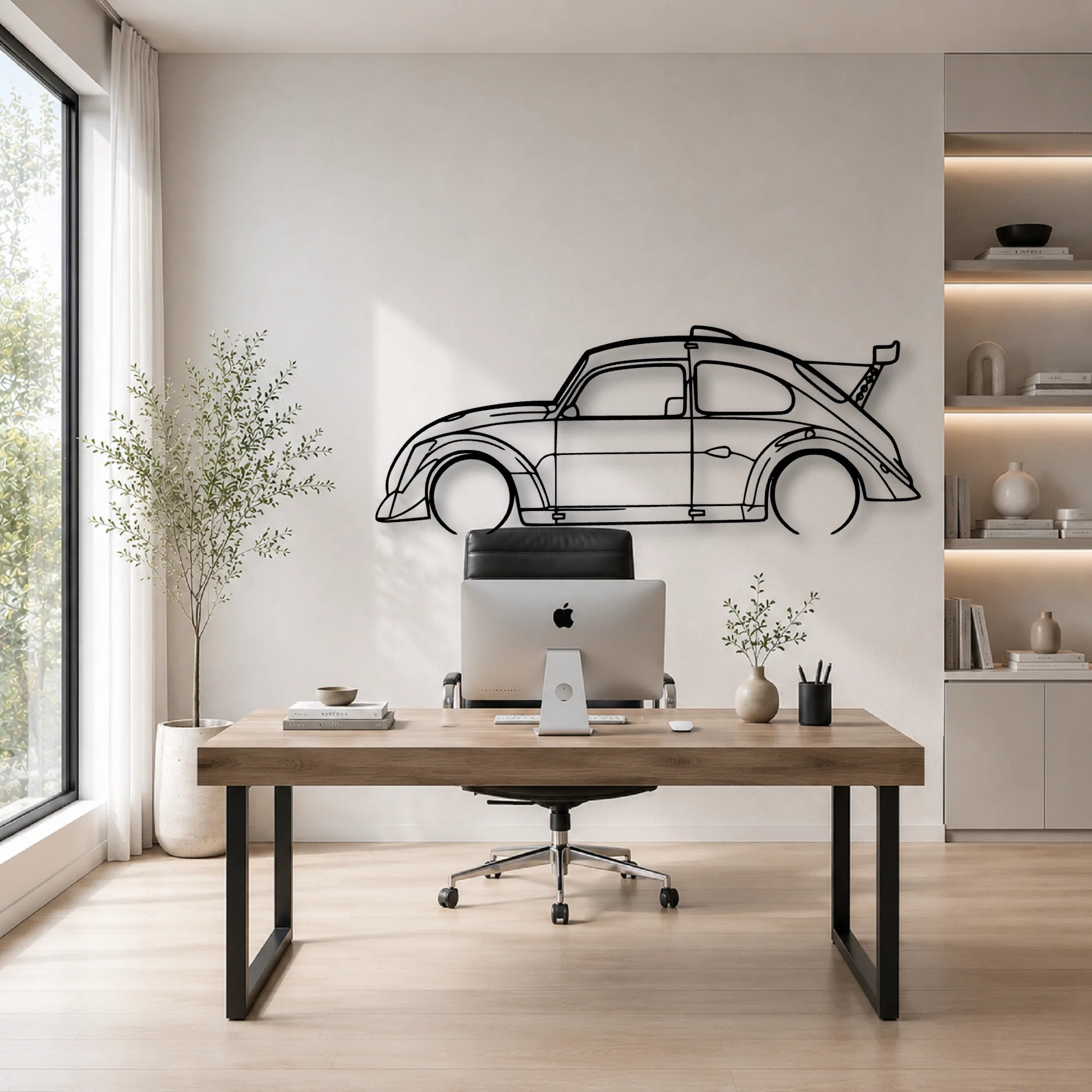 Fun Cup Classic Silhouette Metal Wall Art - Automotive Garage Decor