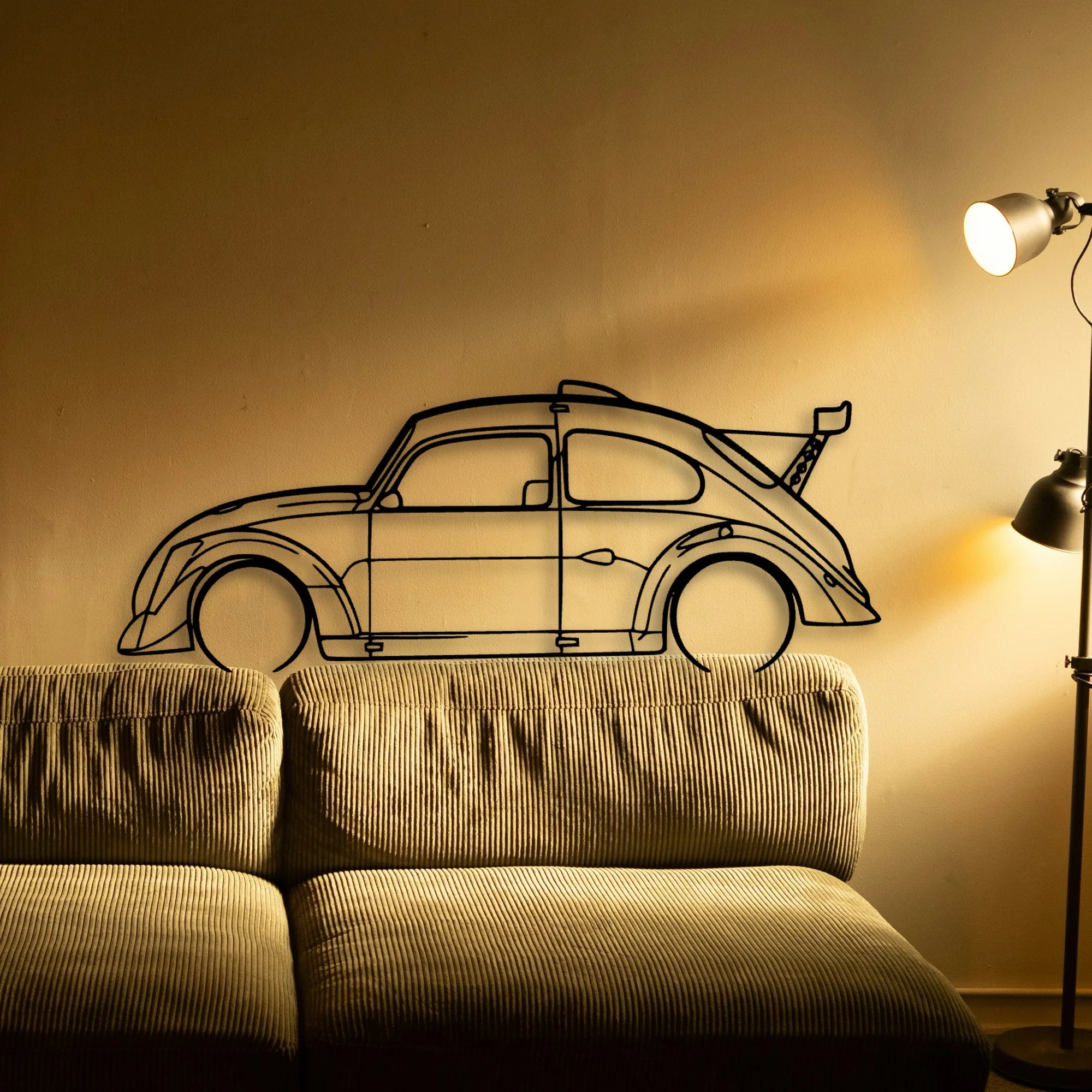 Fun Cup Classic Silhouette Metal Wall Art - Automotive Garage Decor