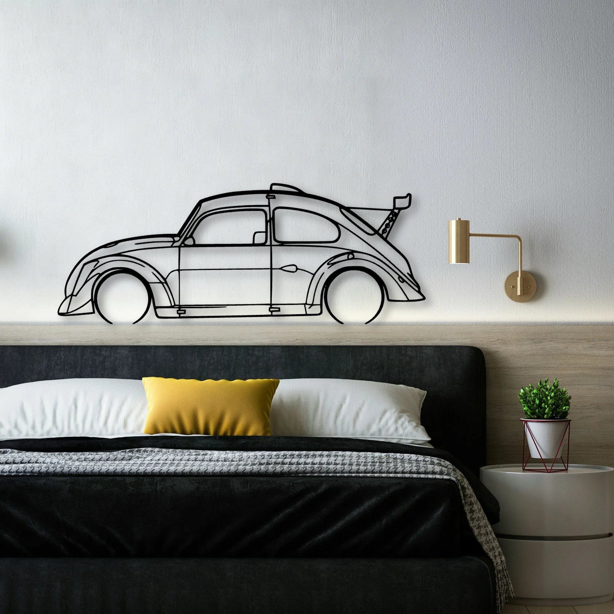Fun Cup Classic Silhouette Metal Wall Art - Automotive Garage Decor