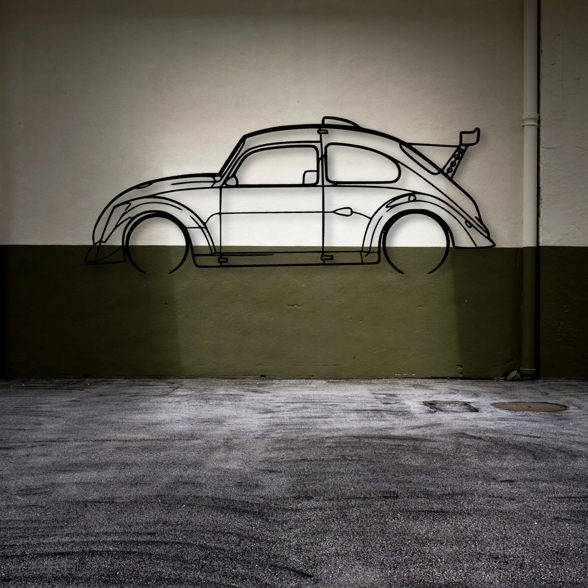 Fun Cup Classic Silhouette Metal Wall Art - Automotive Garage Decor