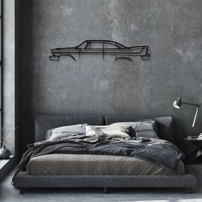 Fury 1958 Classic Silhouette Metal Wall Art - Automotive Garage Decor