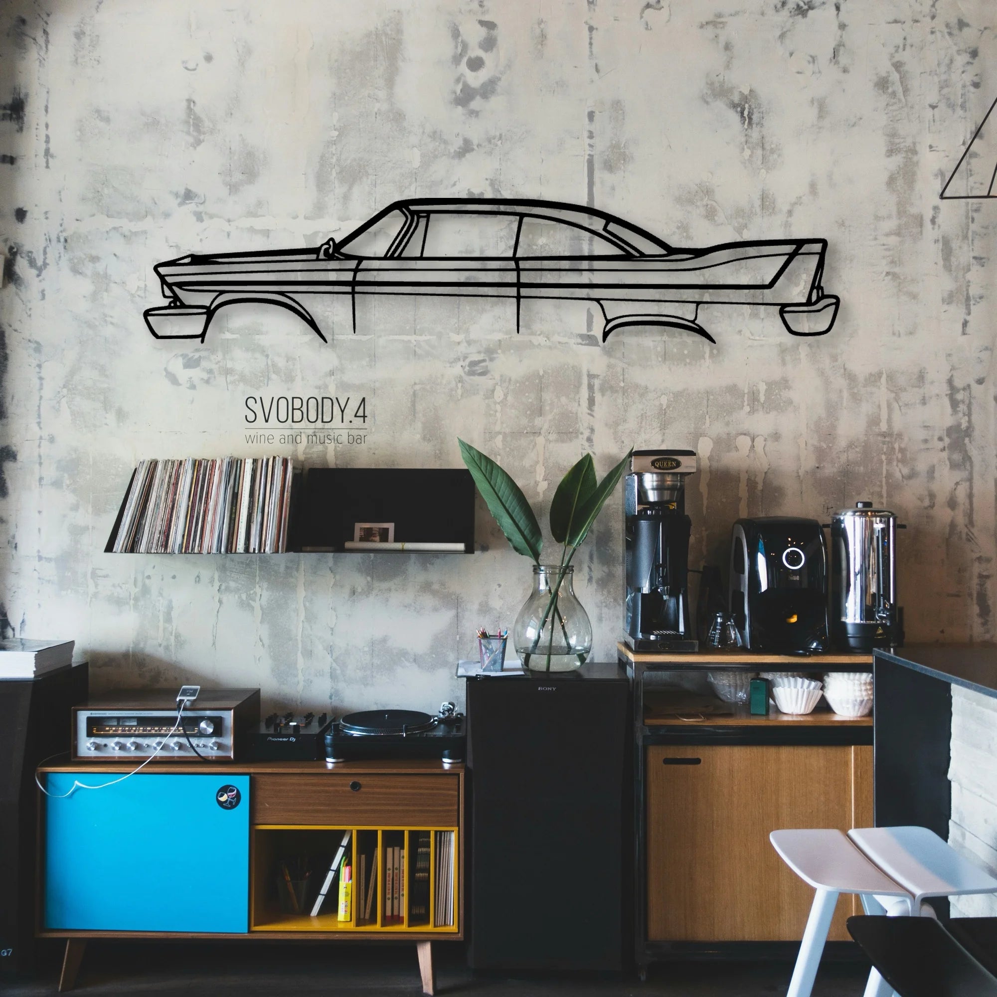 Fury 1958 Classic Silhouette Metal Wall Art - Automotive Garage Decor