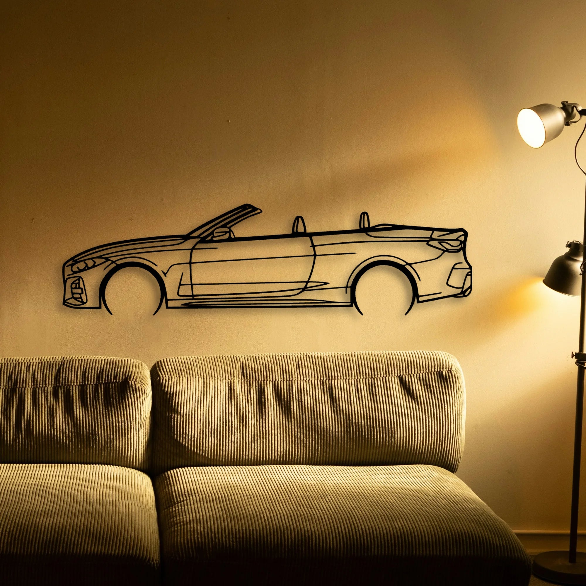 G23 4 Series Convertible 2021 Classic Silhouette Metal Wall Art - Automotive Garage Decor