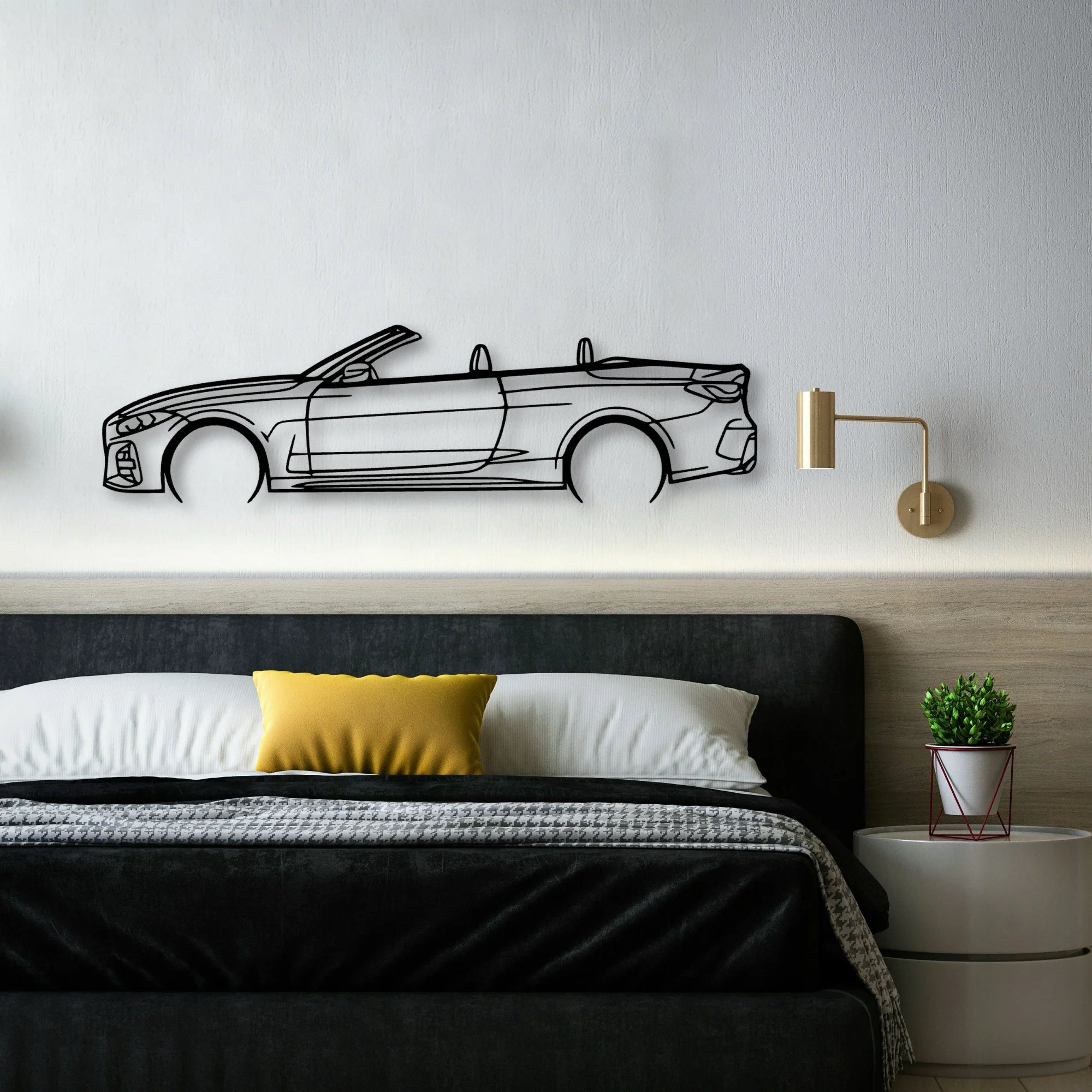 G23 4 Series Convertible 2021 Classic Silhouette Metal Wall Art - Automotive Garage Decor