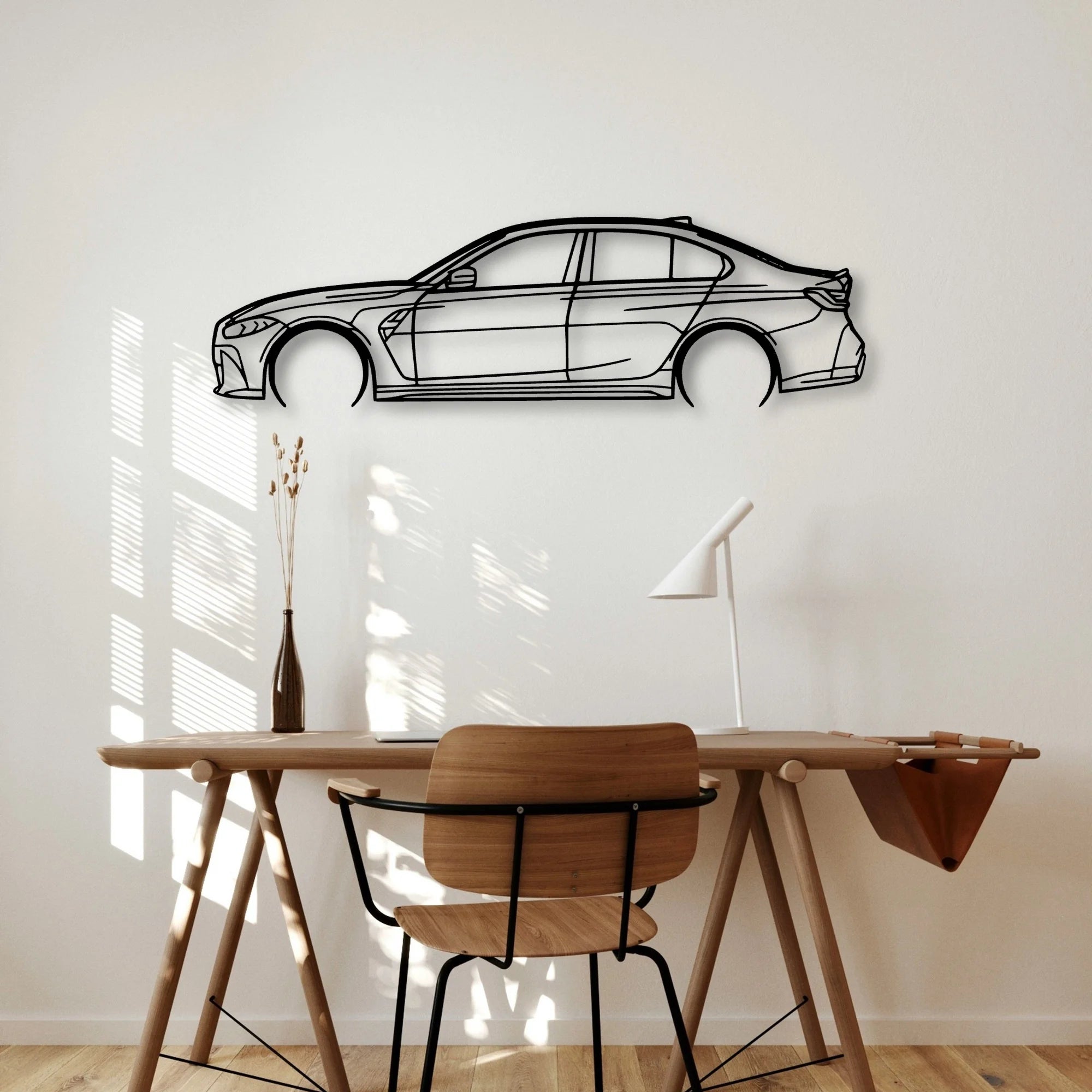 G80 M3 2022 Classic Silhouette Metal Wall Art - Automotive Garage Decor