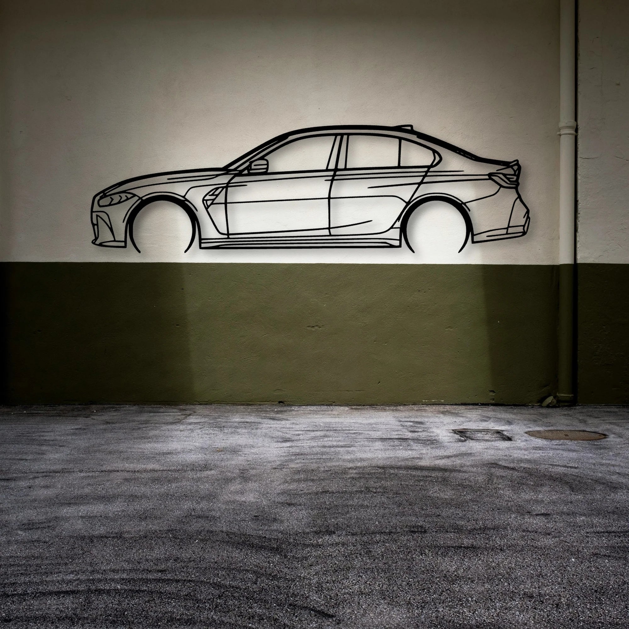 G80 M3 2022 Classic Silhouette Metal Wall Art - Automotive Garage Decor