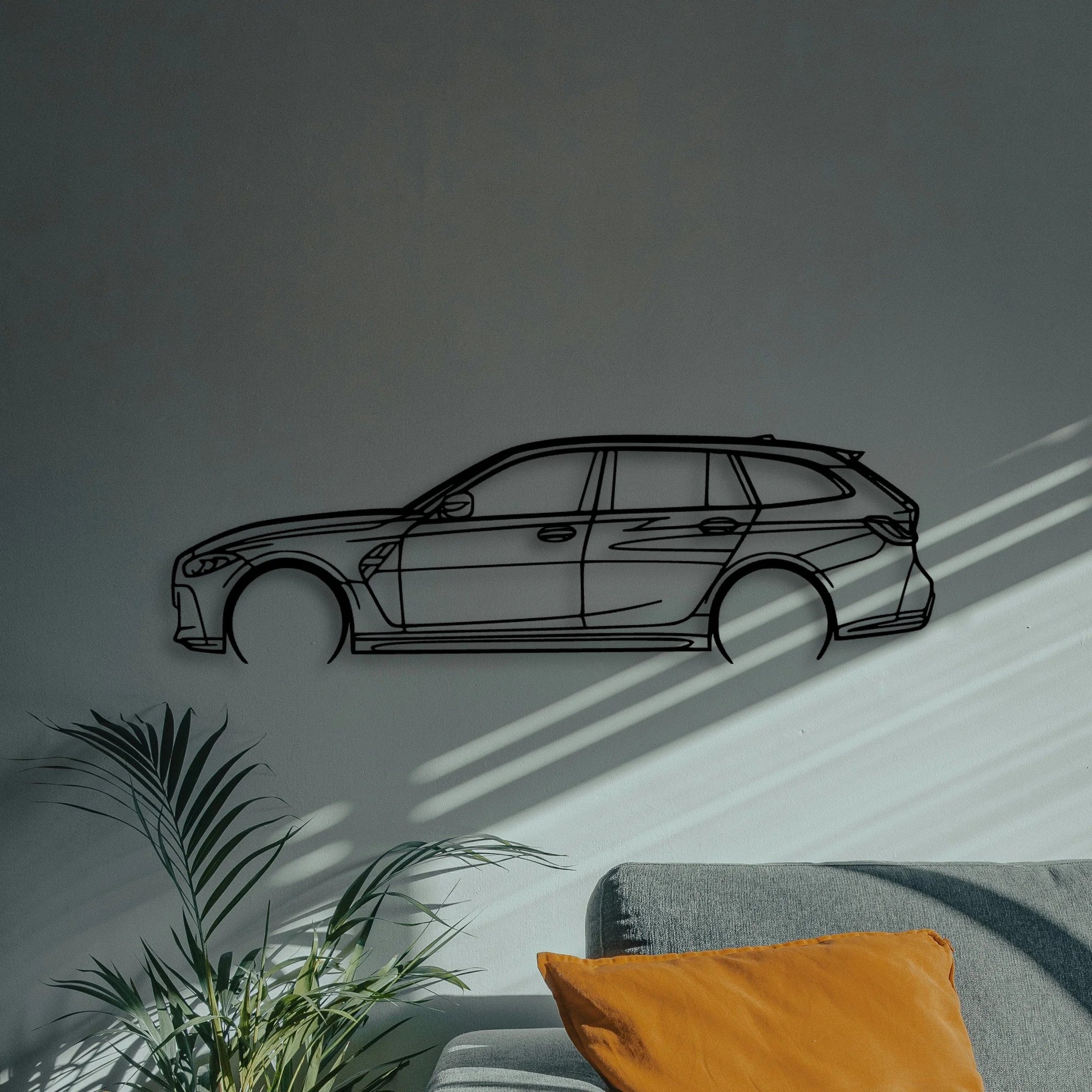 G81 M3 Touring Classic Silhouette Metal Wall Art - Automotive Garage Decor