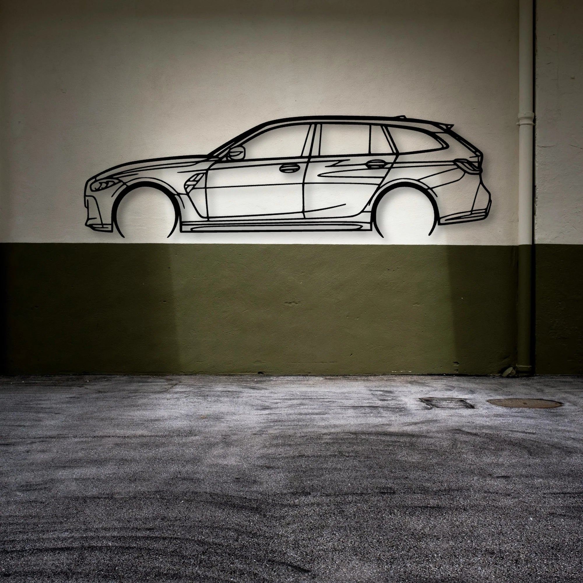 G81 M3 Touring Classic Silhouette Metal Wall Art - Automotive Garage Decor