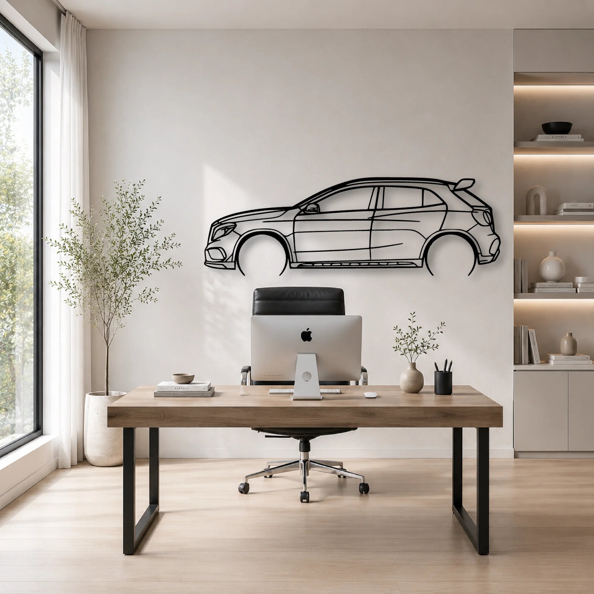 GLA45 Classic Silhouette Metal Wall Art - Automotive Garage Decor