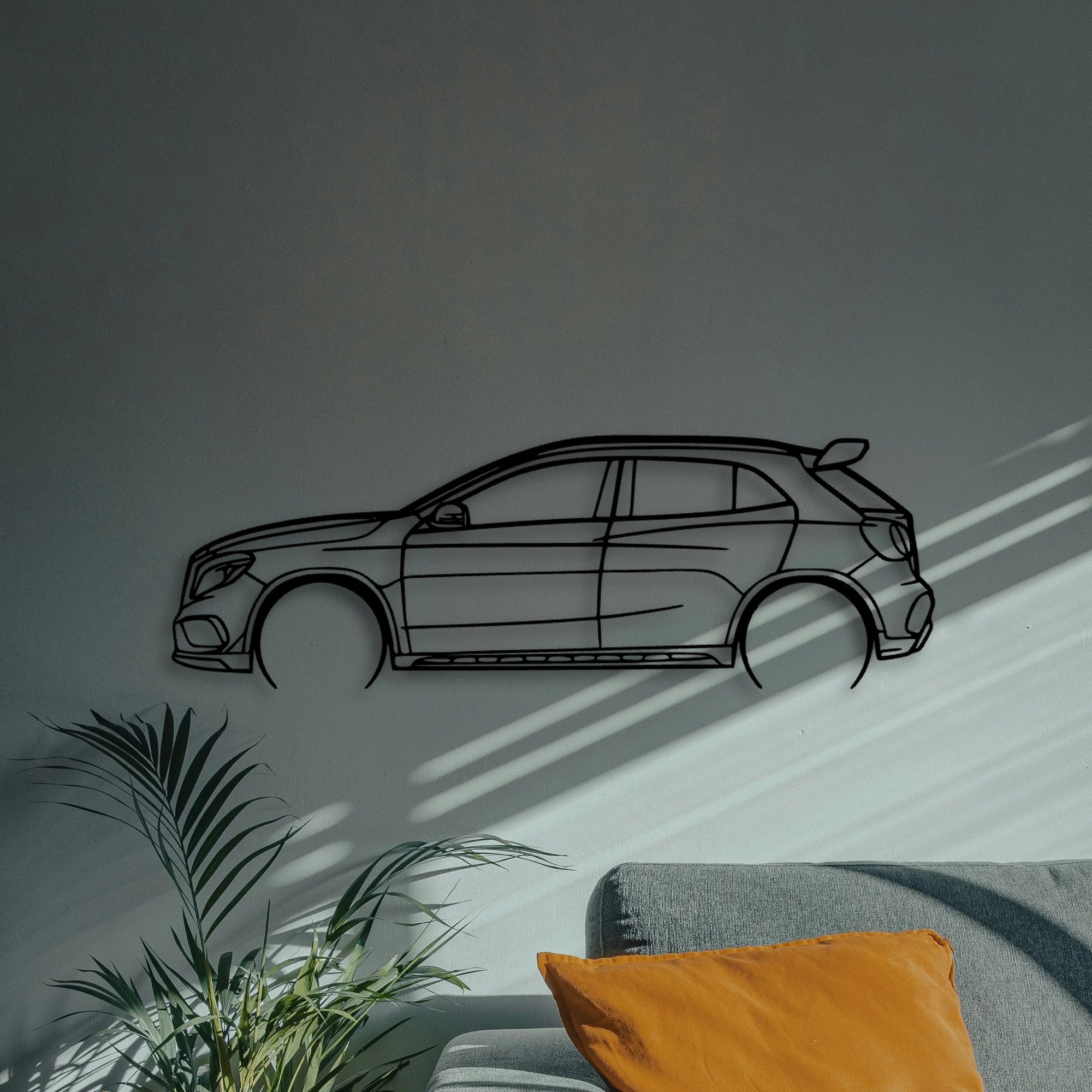 GLA45 Classic Silhouette Metal Wall Art - Automotive Garage Decor
